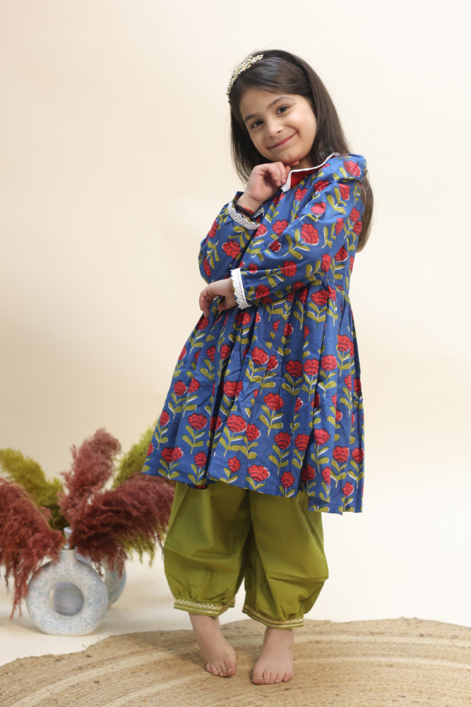 Image of Bluebell Bloom Kurta Set