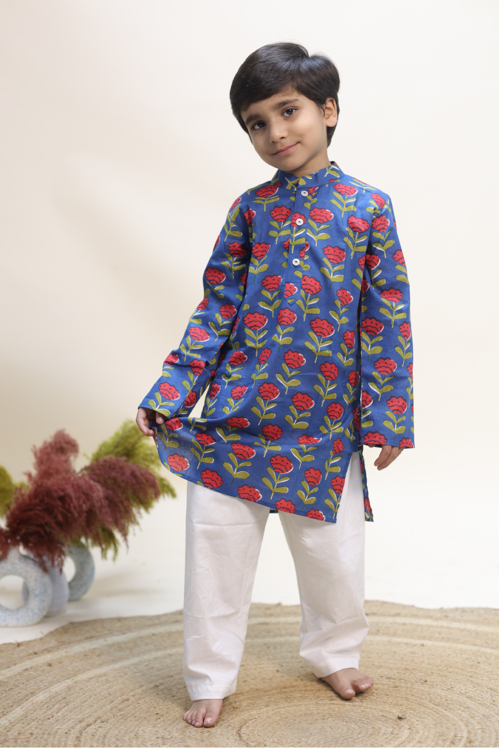 The Cobalt Clover Kurta Set