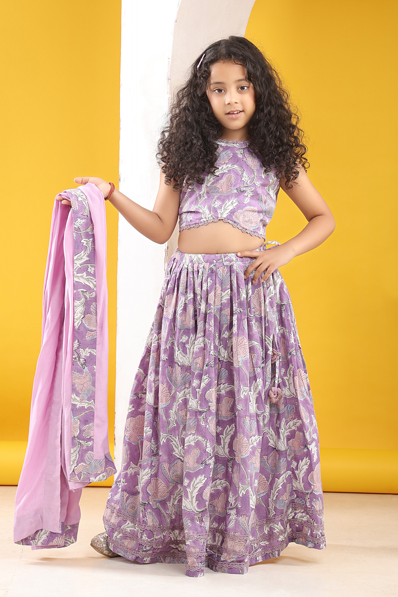 Malhar Handblock Lehenga Set