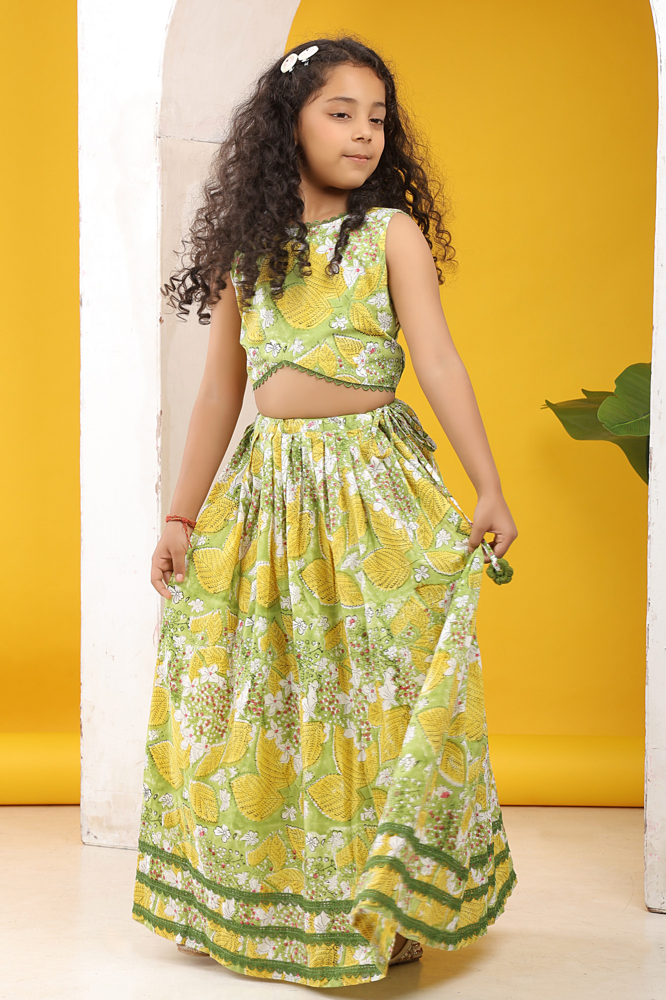Kadambari Handblock Lehenga Set