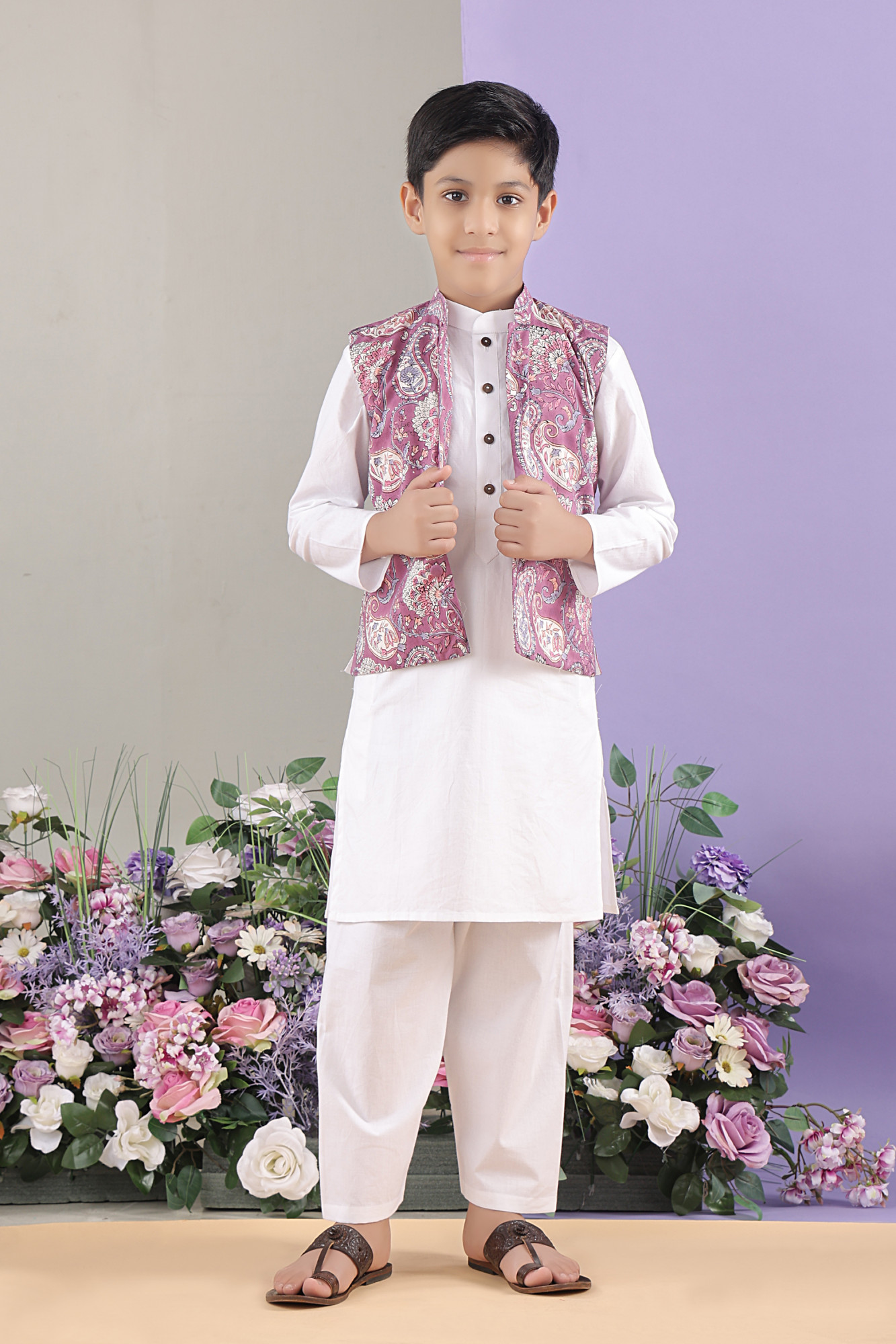 Ambar Jacket with White Kurta Set