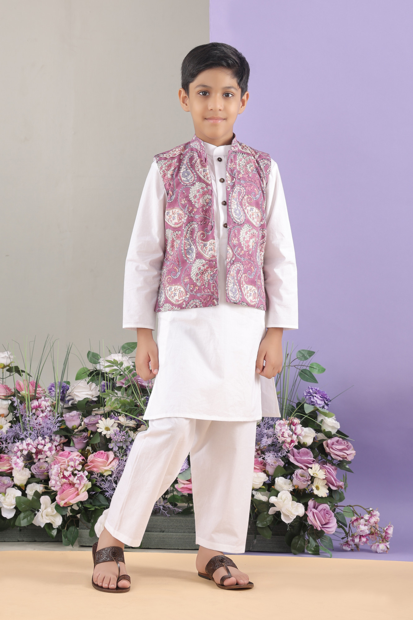 Ambar Jacket with White Kurta Set