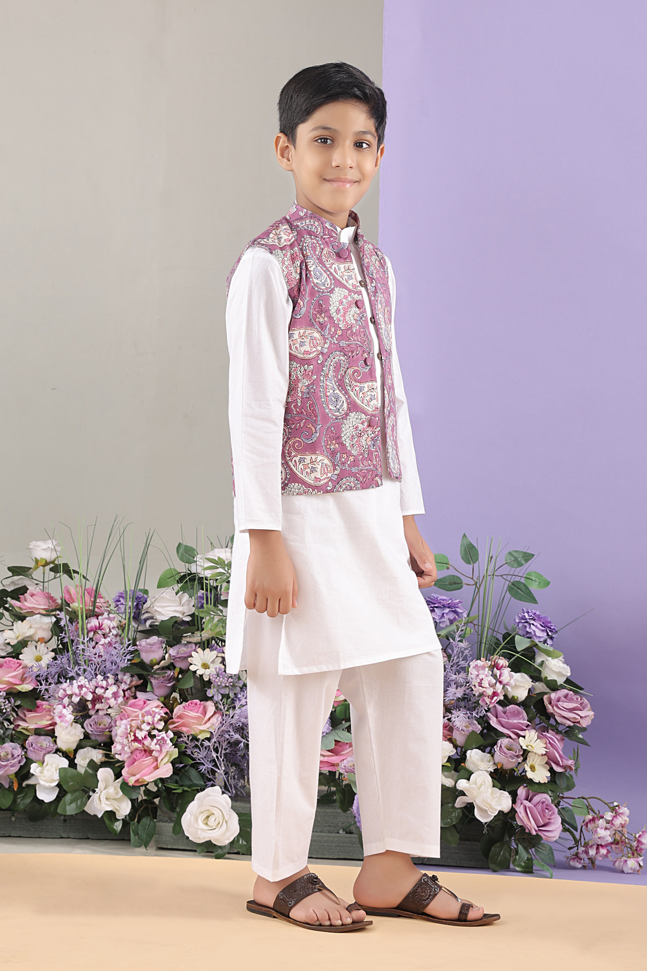 Ambar Jacket with White Kurta Set