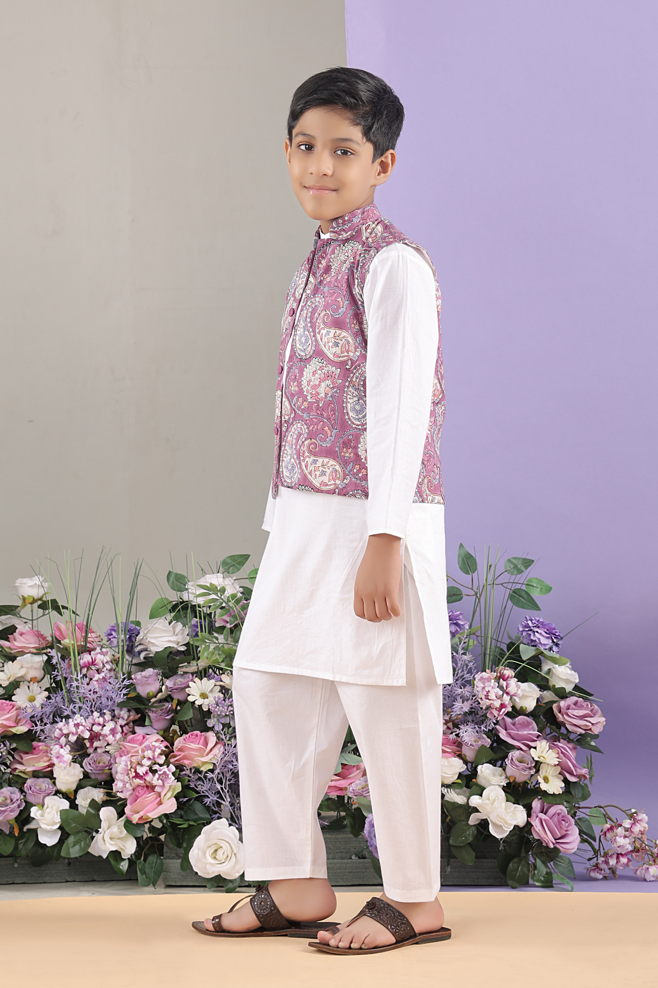 Ambar Jacket with White Kurta Set