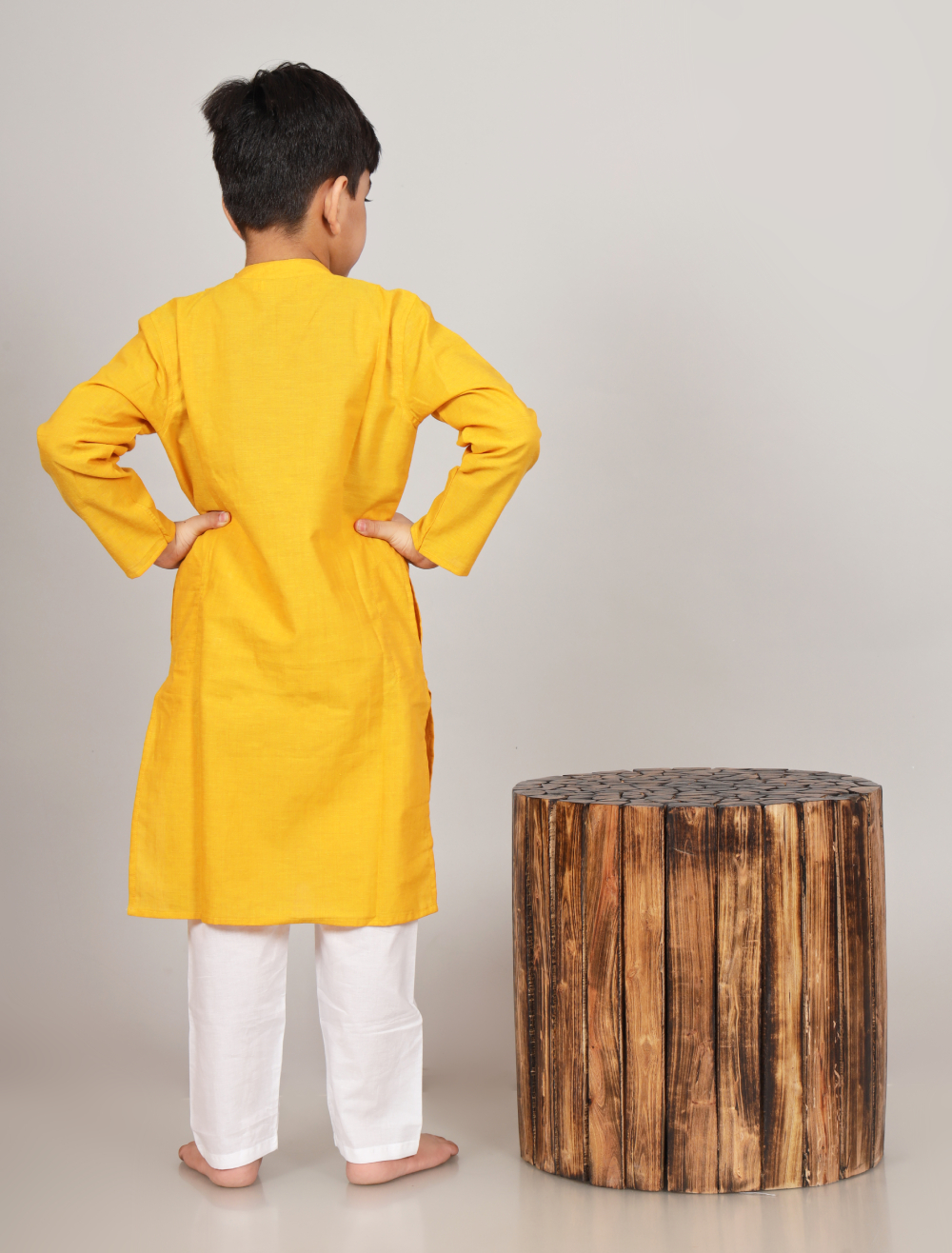 YELLOW ASYMMETRIC KURTA SET