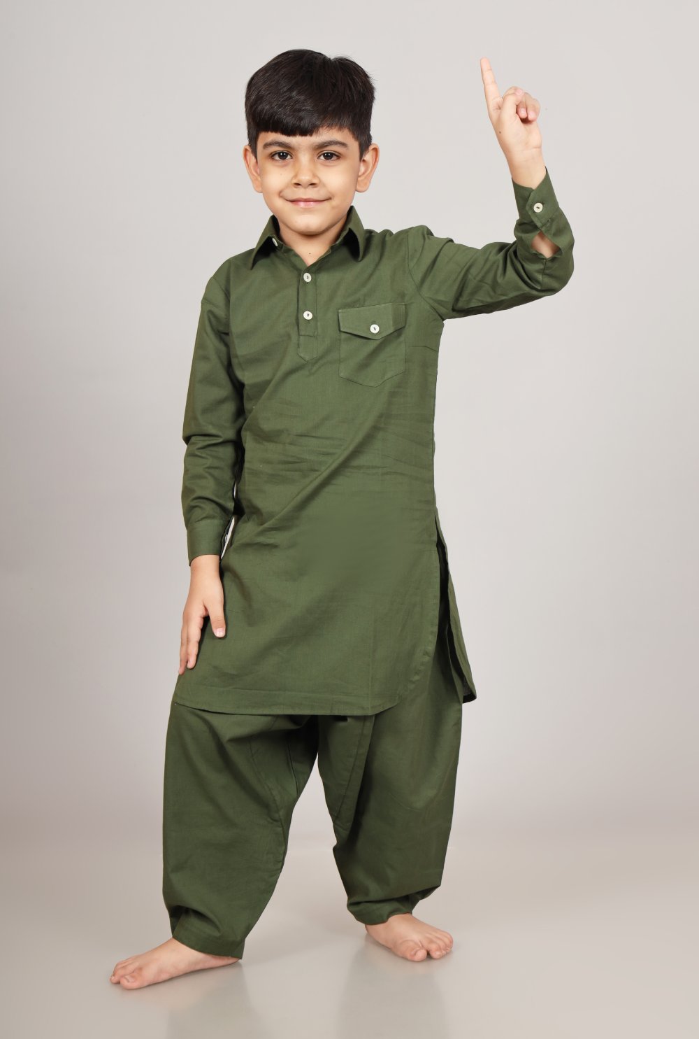 GREEN KURTA SET