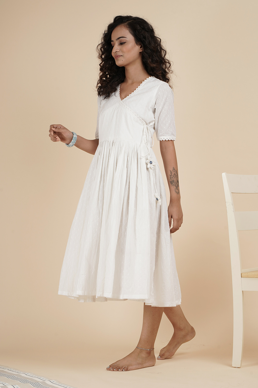 IVORY ANGRAKHA DRESS