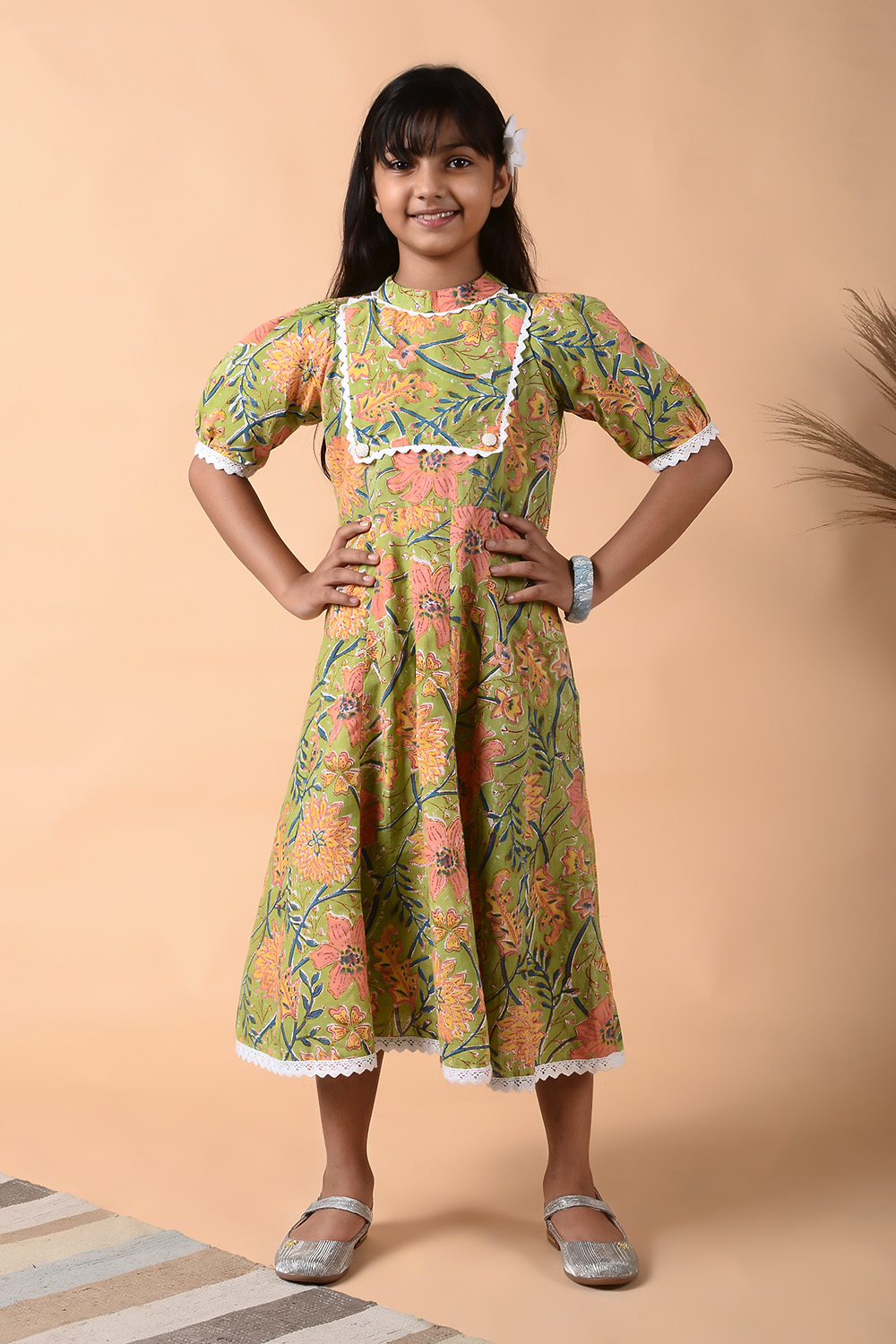 EMERALD YOKE DRESS