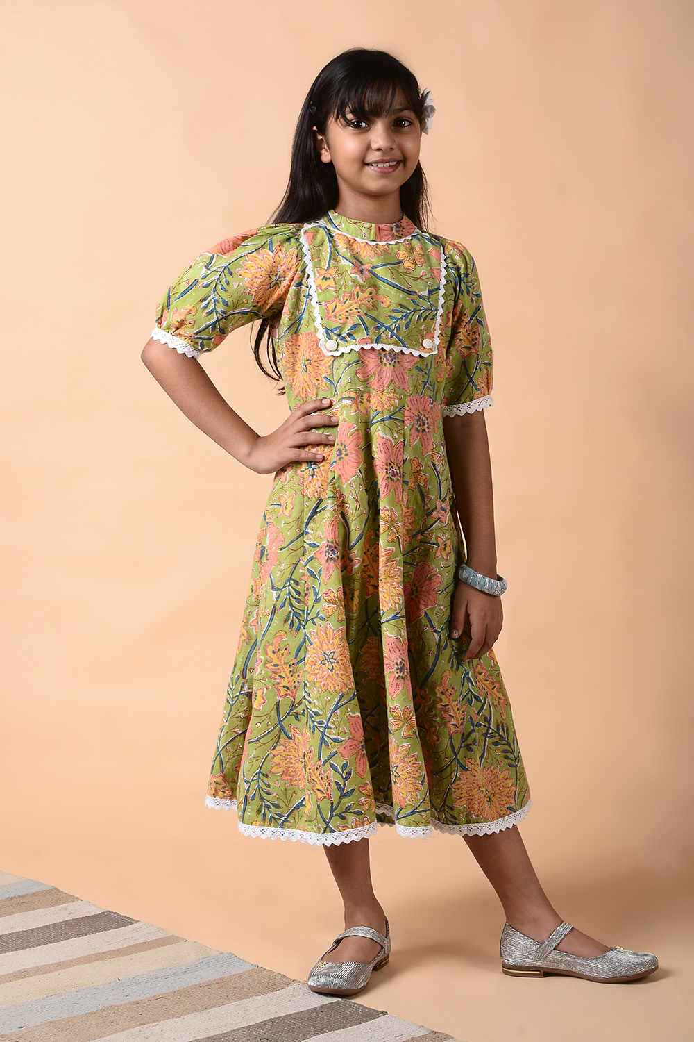 EMERALD YOKE DRESS