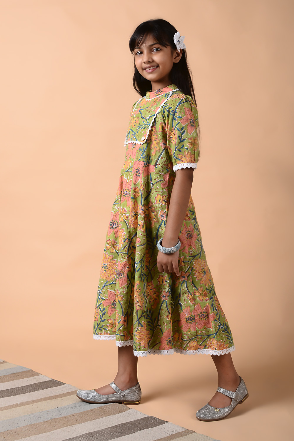 EMERALD YOKE DRESS