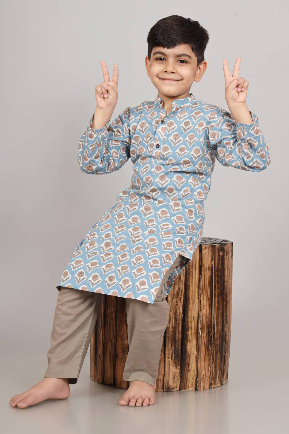 STONE BLUE KURTA SET