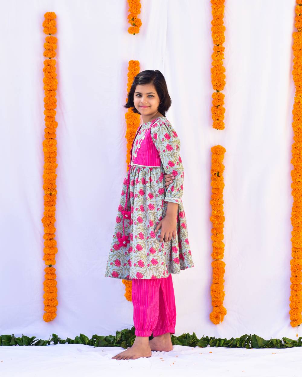 Gulab Layered gota Set