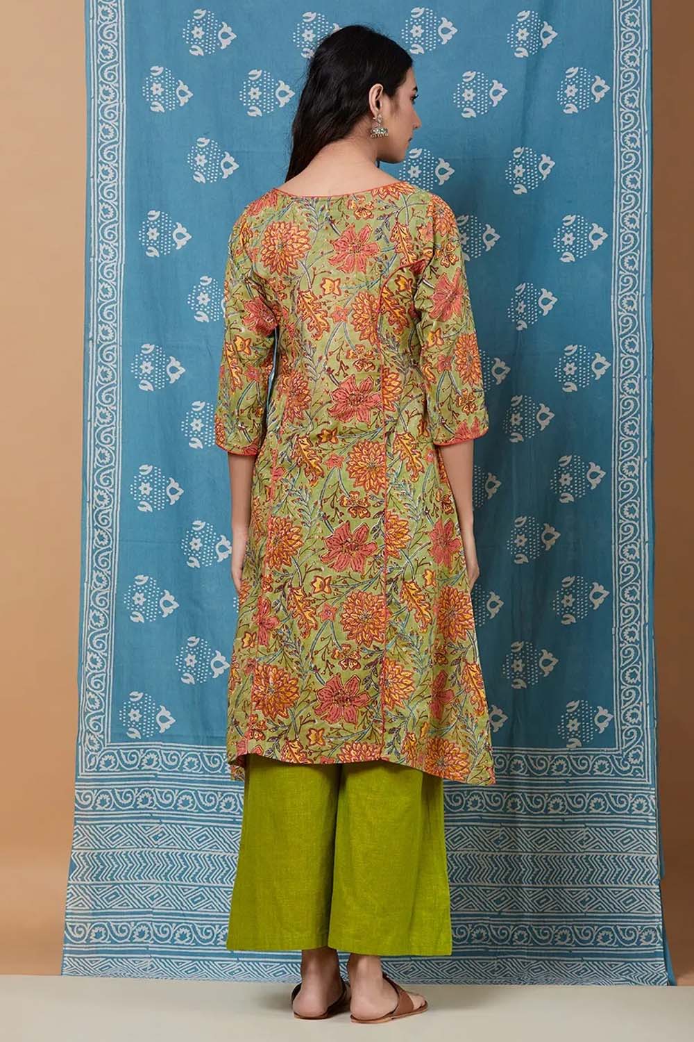 GREEN KURTA SET