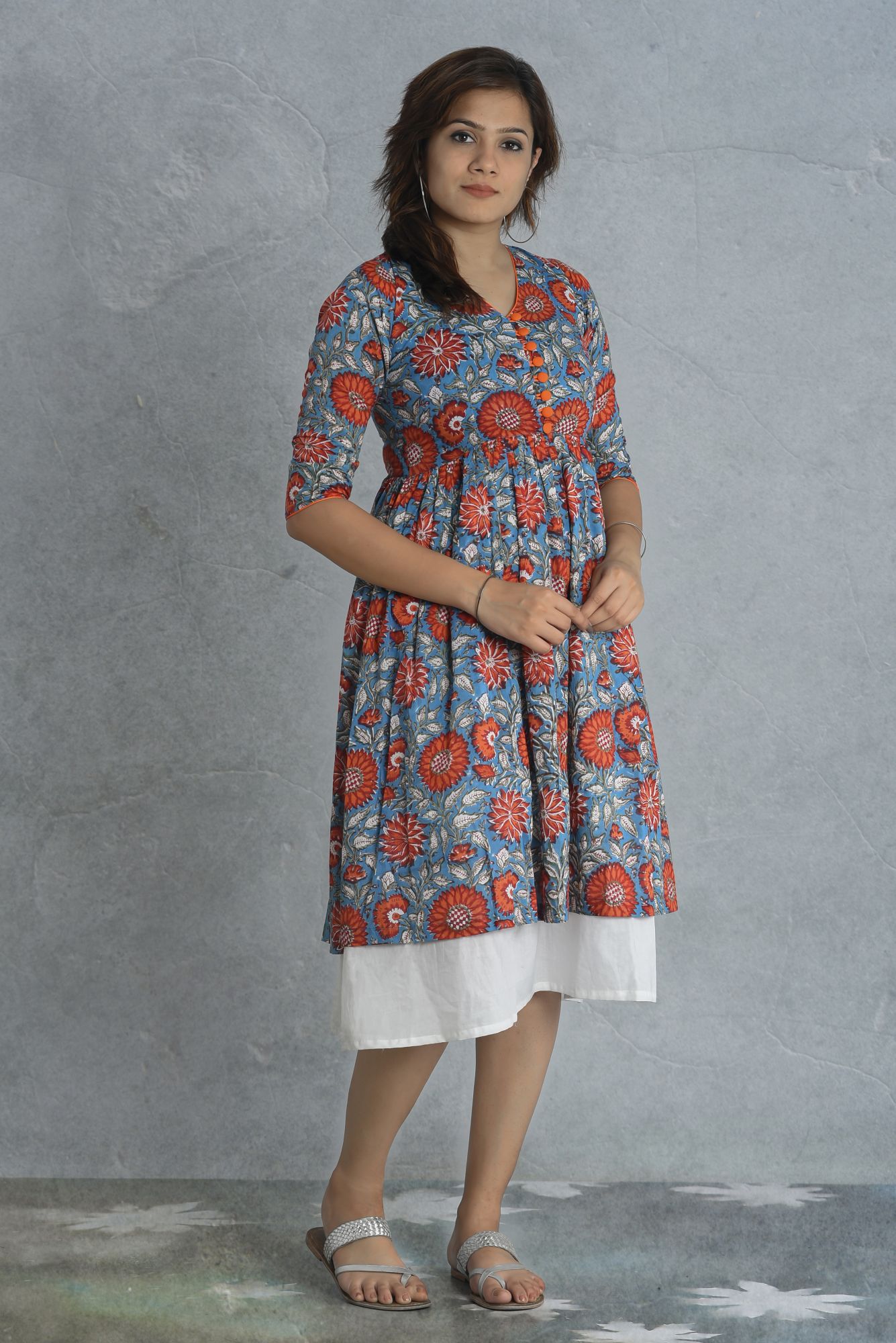 TEAL FLORA DRESS