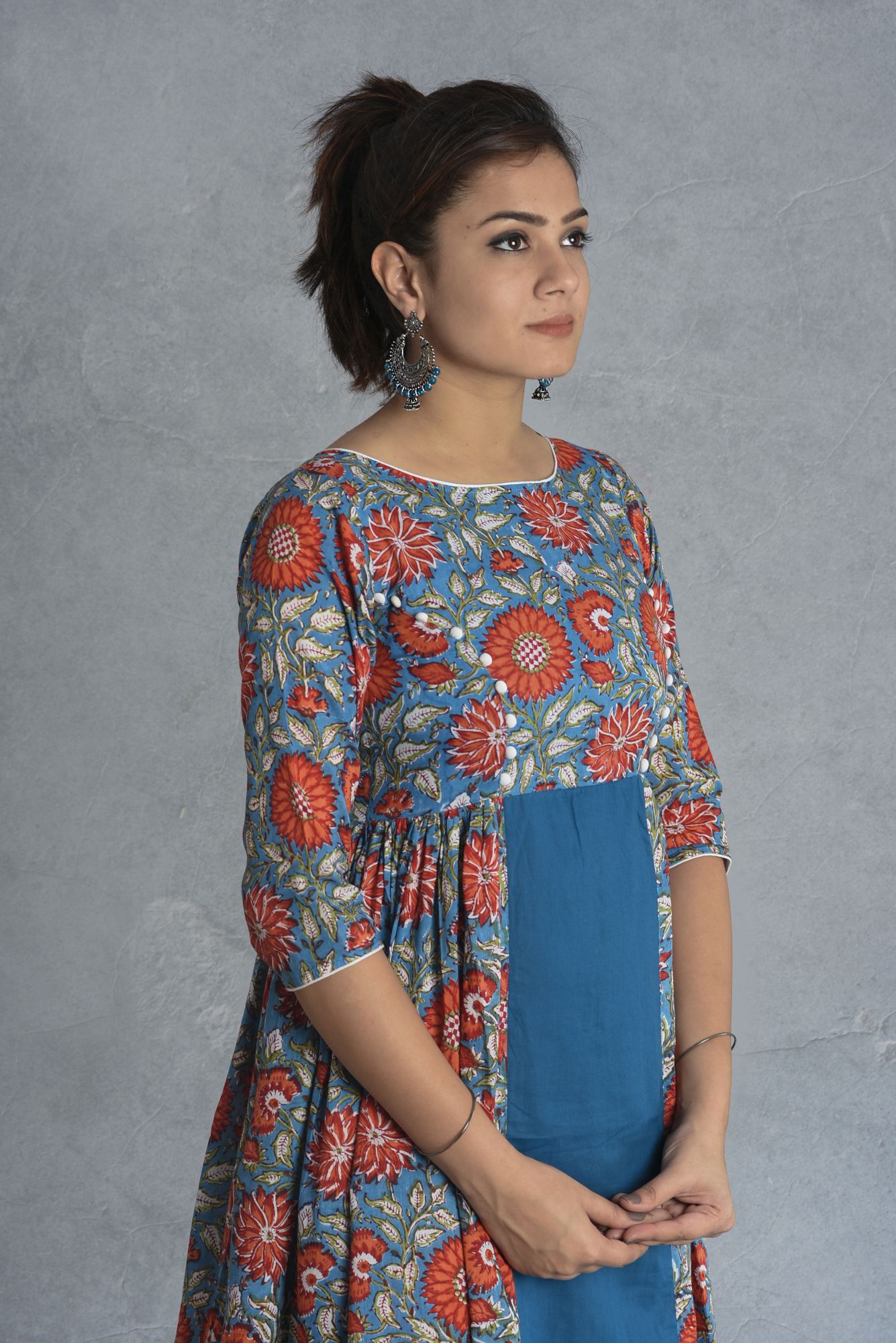 BLOCK TEAL DRESS