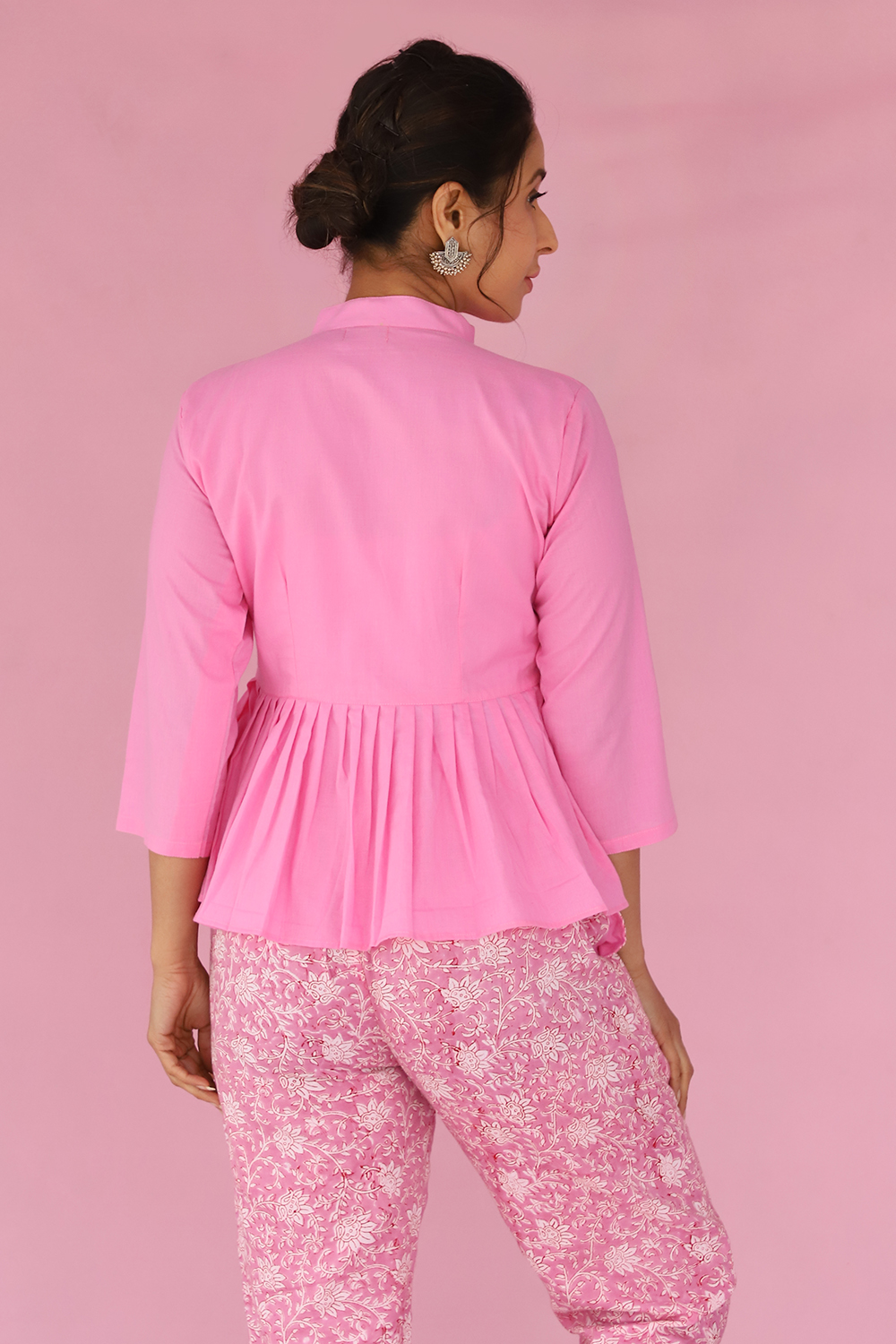 PINK PEPLUM TOP