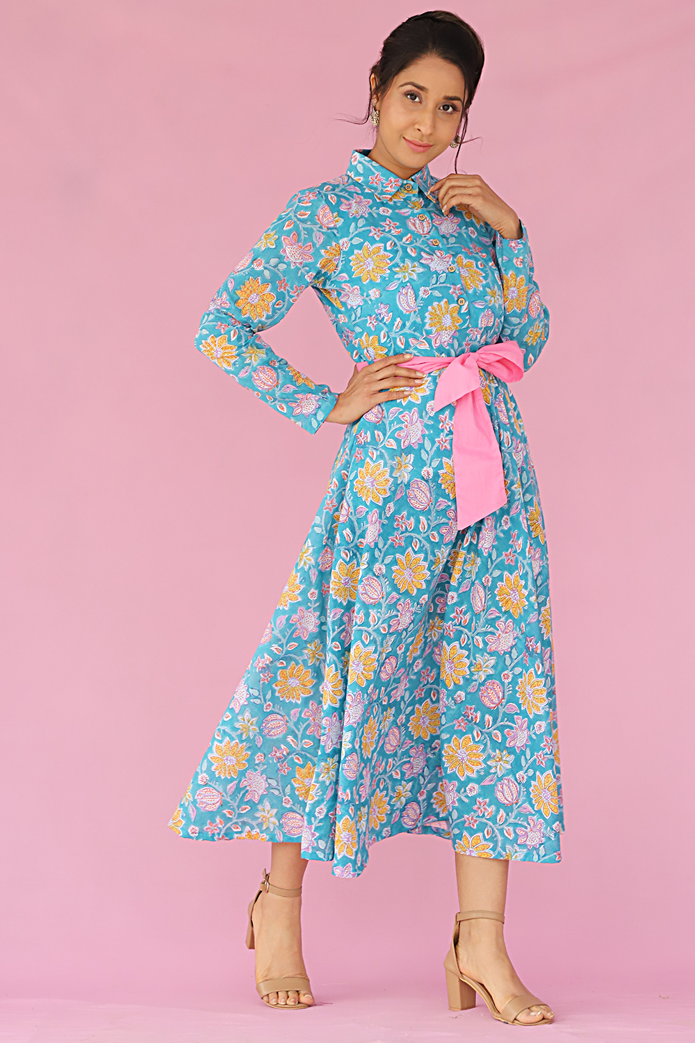 TEAL BOW DRESS