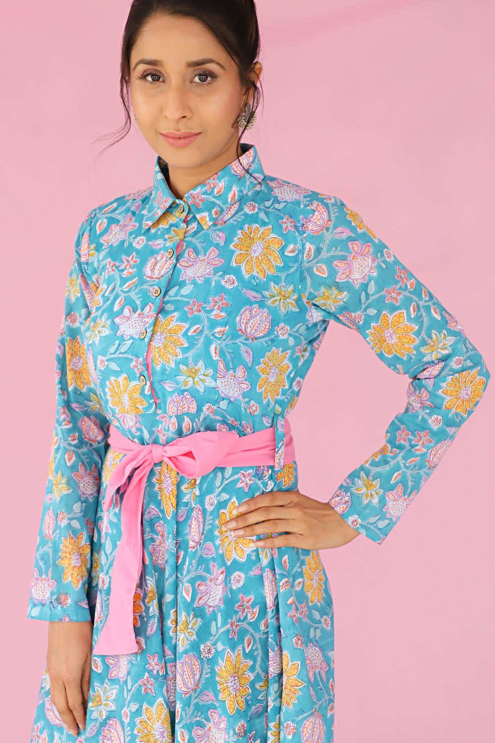 TEAL BOW DRESS
