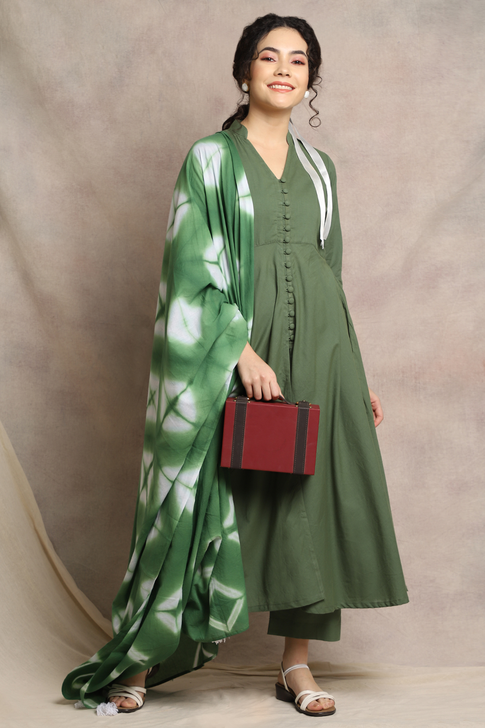 GREEN SHIBORI SET