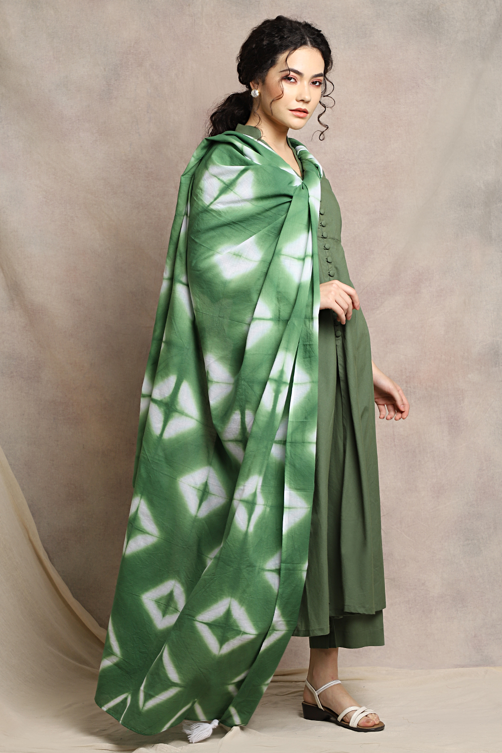 GREEN SHIBORI SET