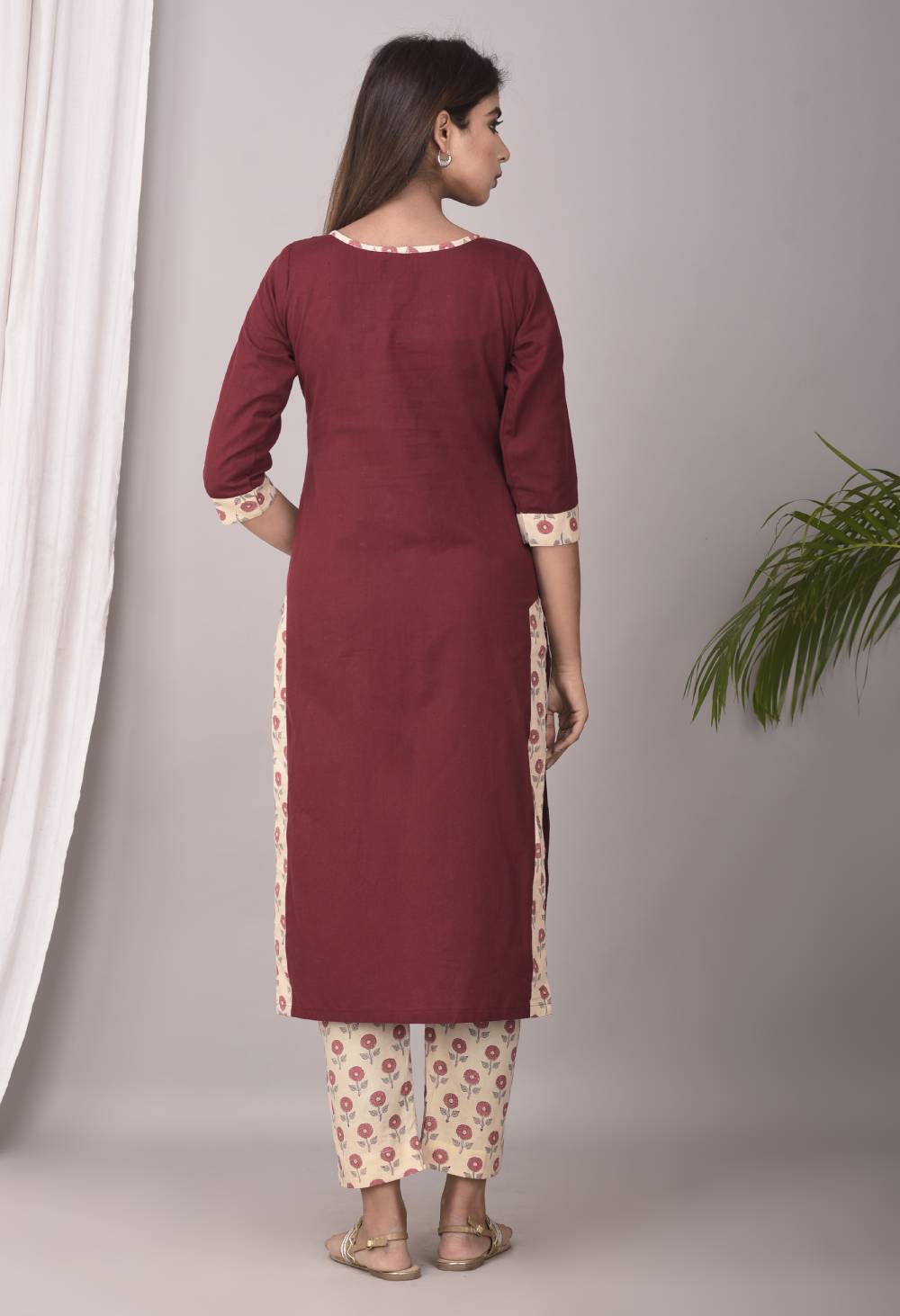 MAROON DAISY KURTA