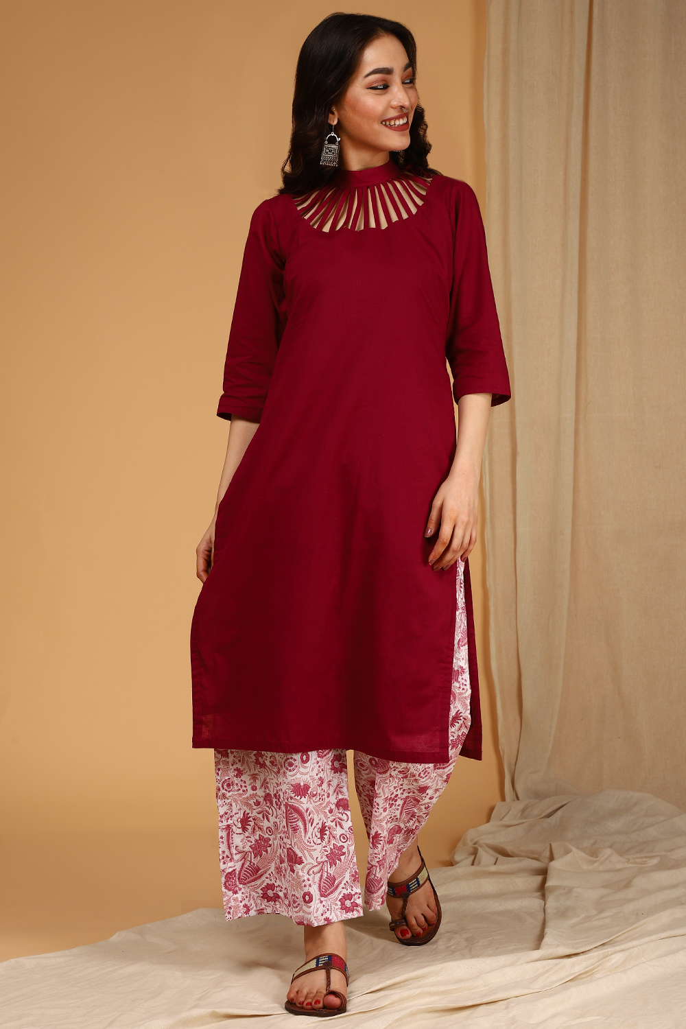 WINE STRAIGHT KURTA