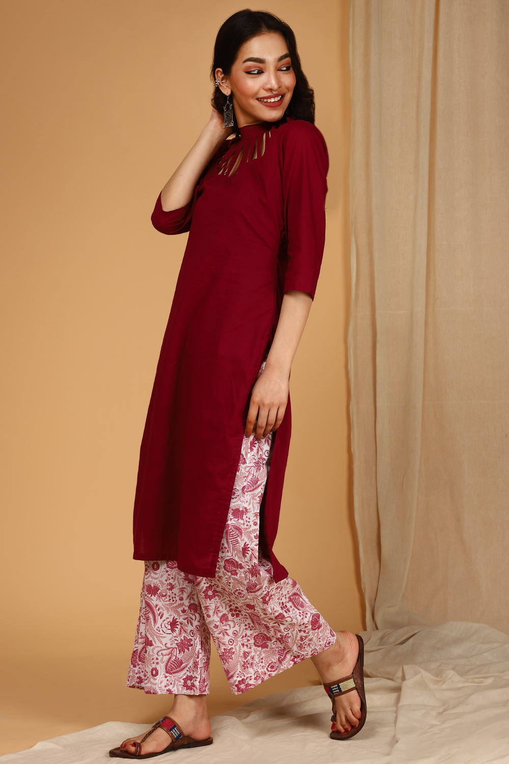 WINE STRAIGHT KURTA