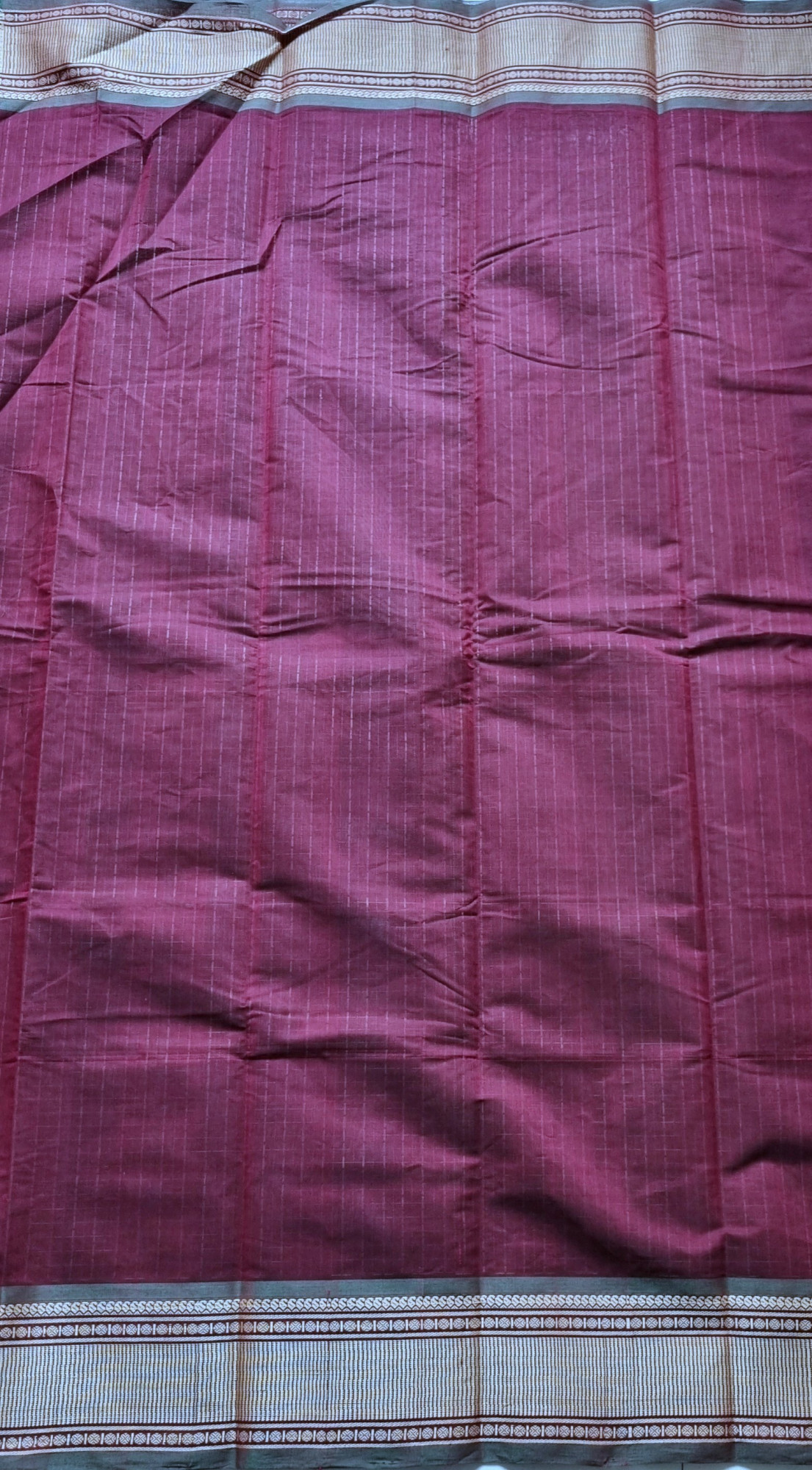 Kanchi cotton maroonish brown Lakshadeepam