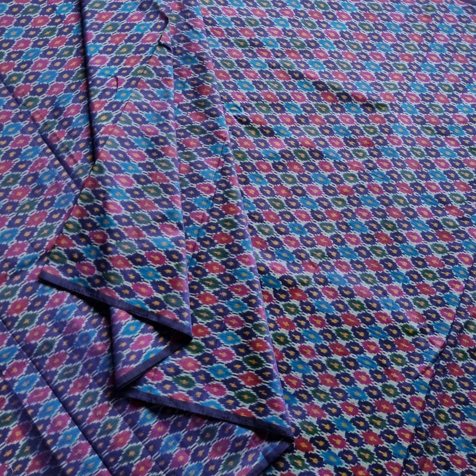 YARDAGE - Silkcotton Ikat purplish blue