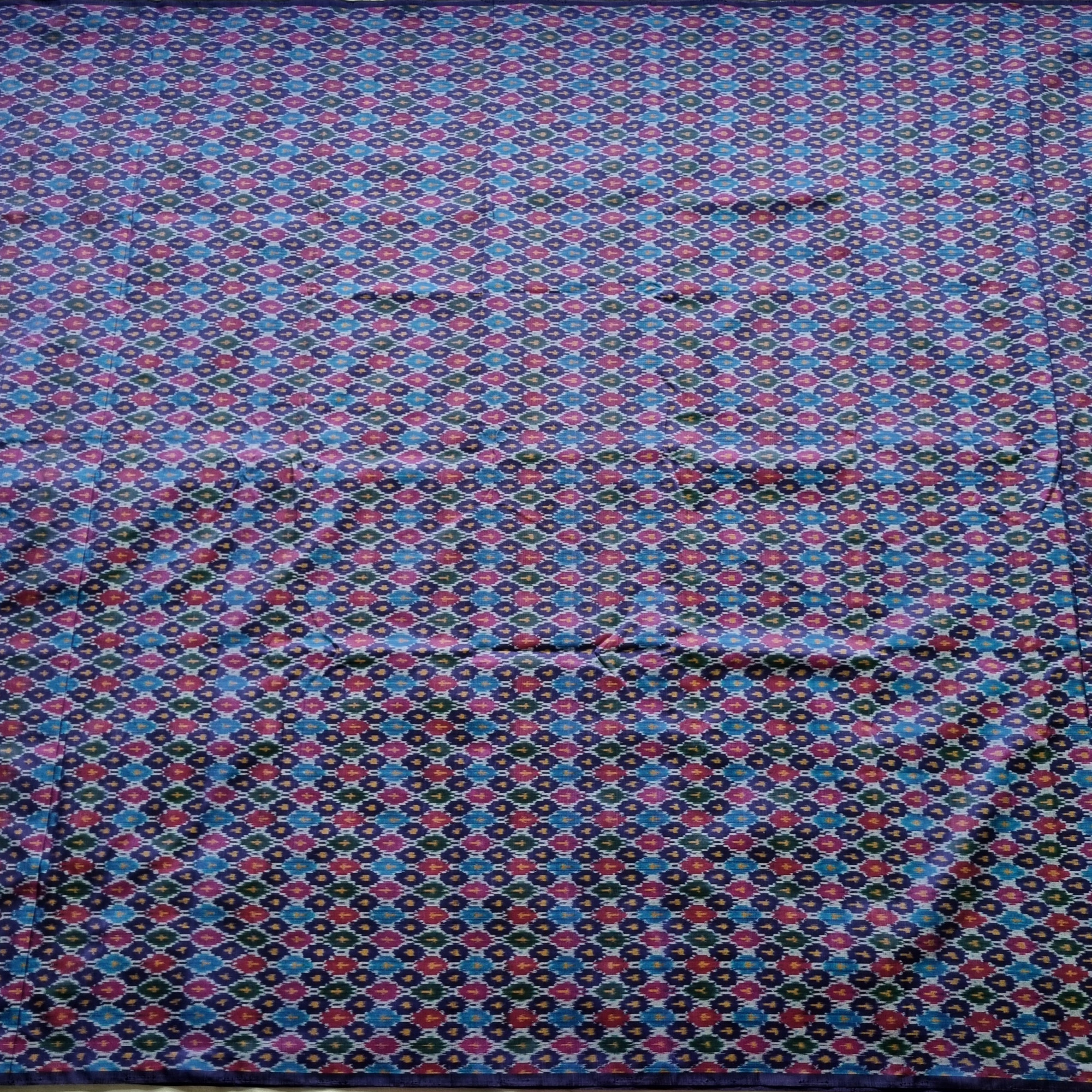 YARDAGE - Silkcotton Ikat purplish blue
