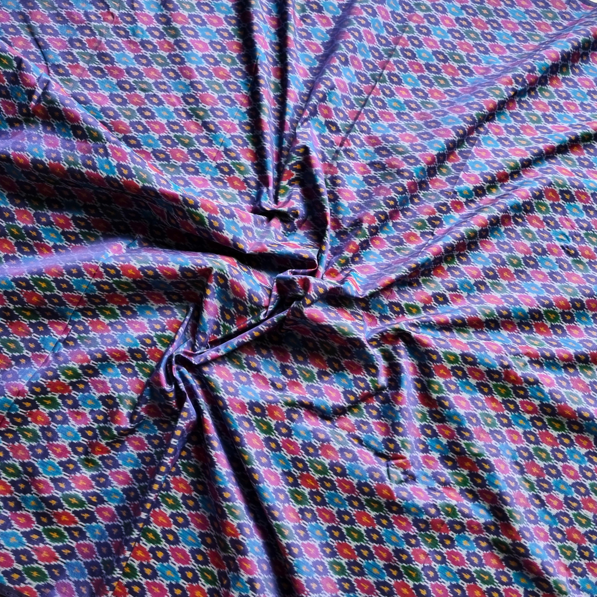 YARDAGE - Silkcotton Ikat purplish blue