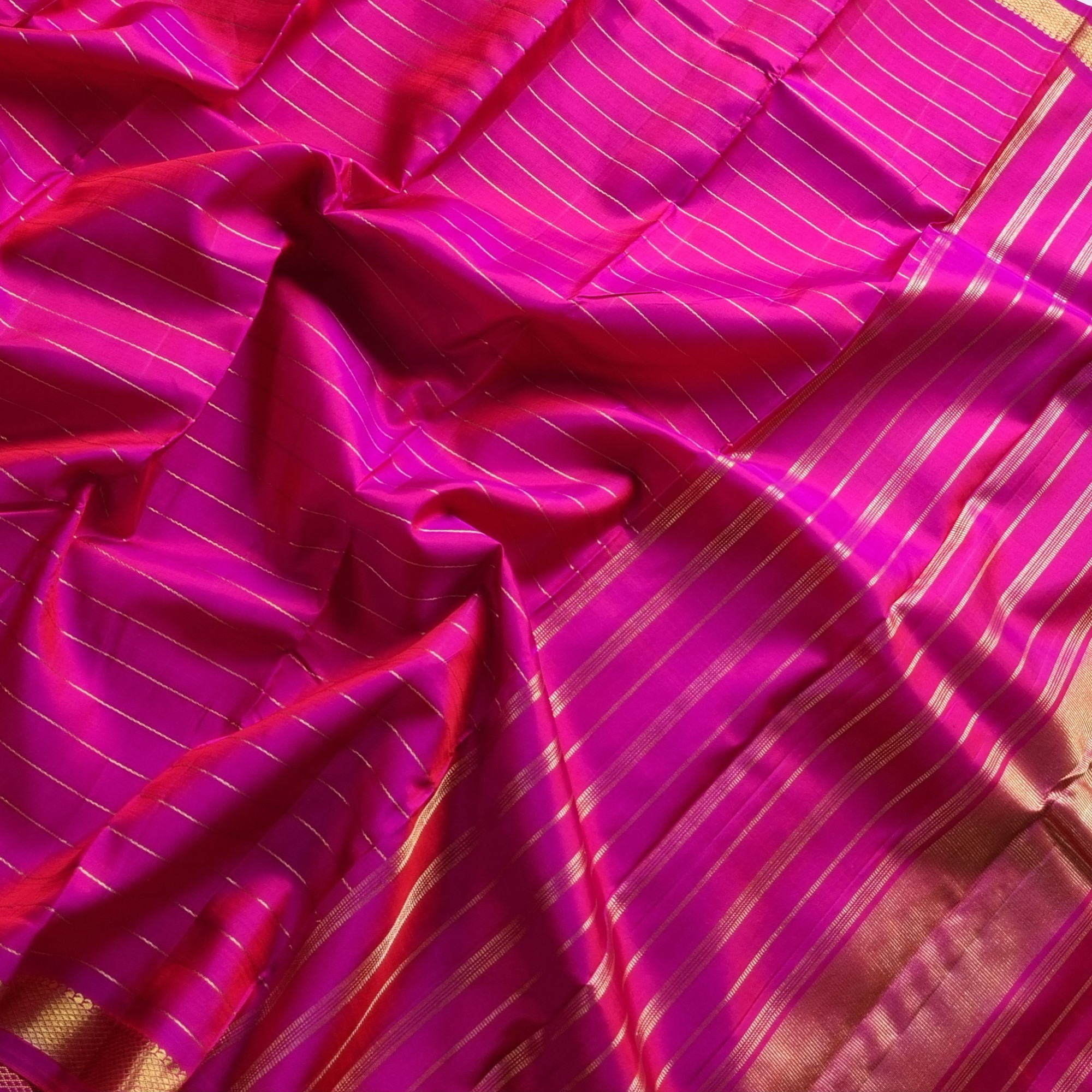 Kanjivaram Silk  pink Veldhari