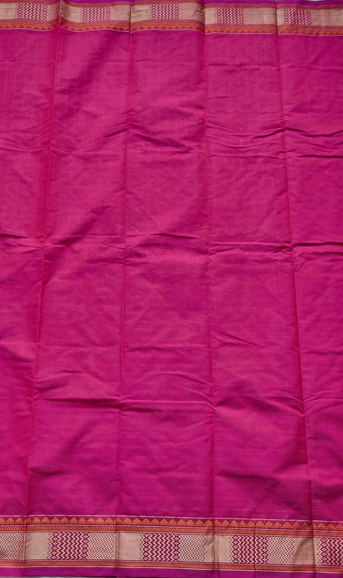 Kanchi Cotton deep pink checked with Yali on pallu
