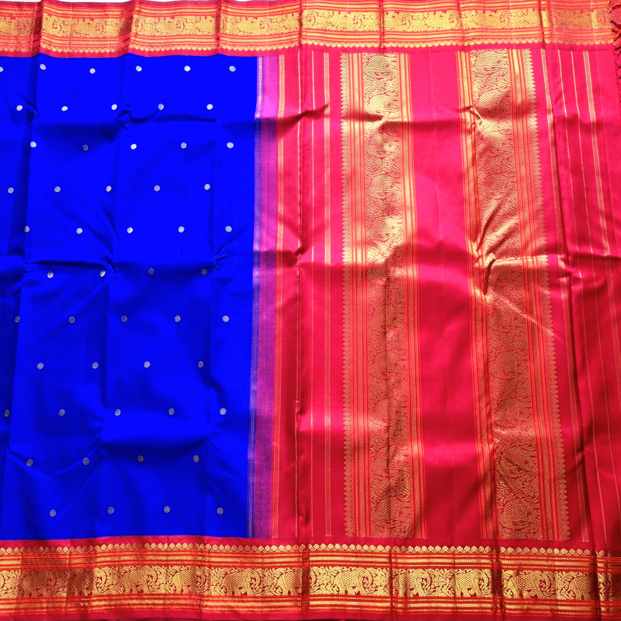 Kanjivaram Silk MS Blue Korvai