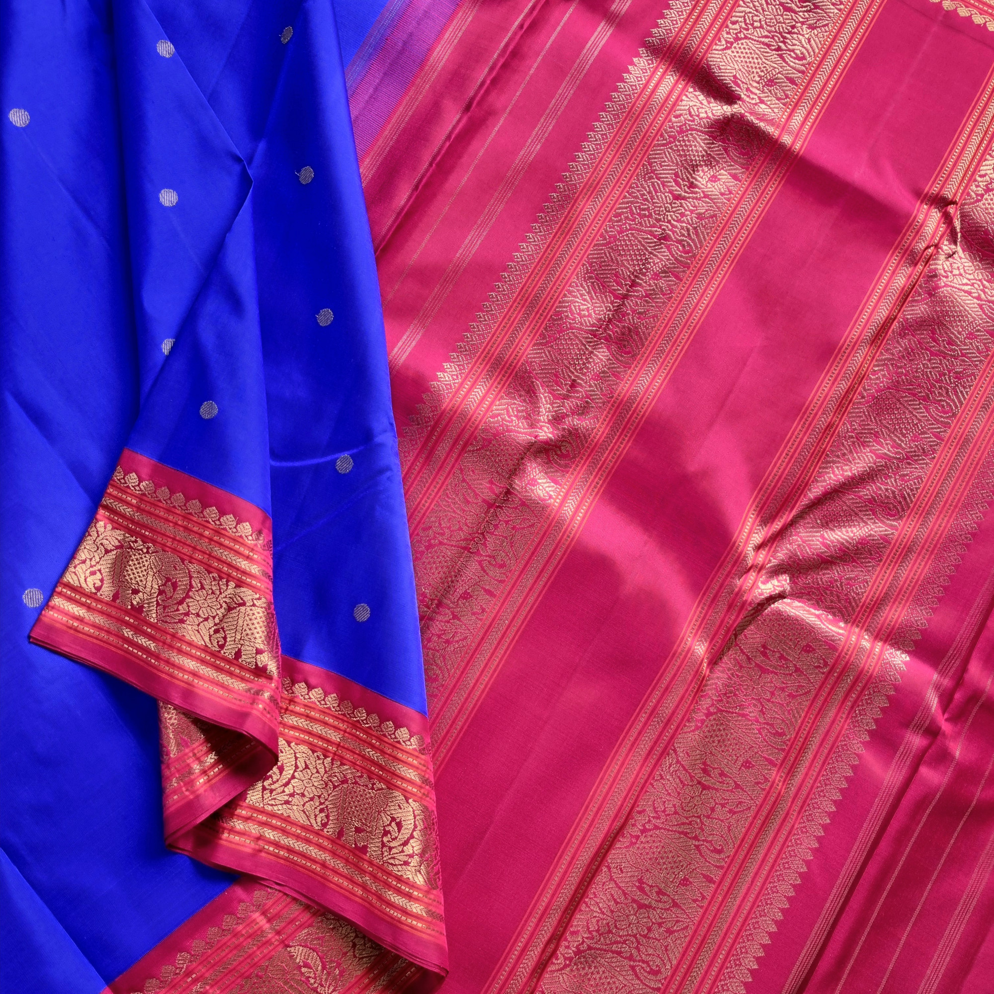 Kanjivaram Silk MS Blue Korvai