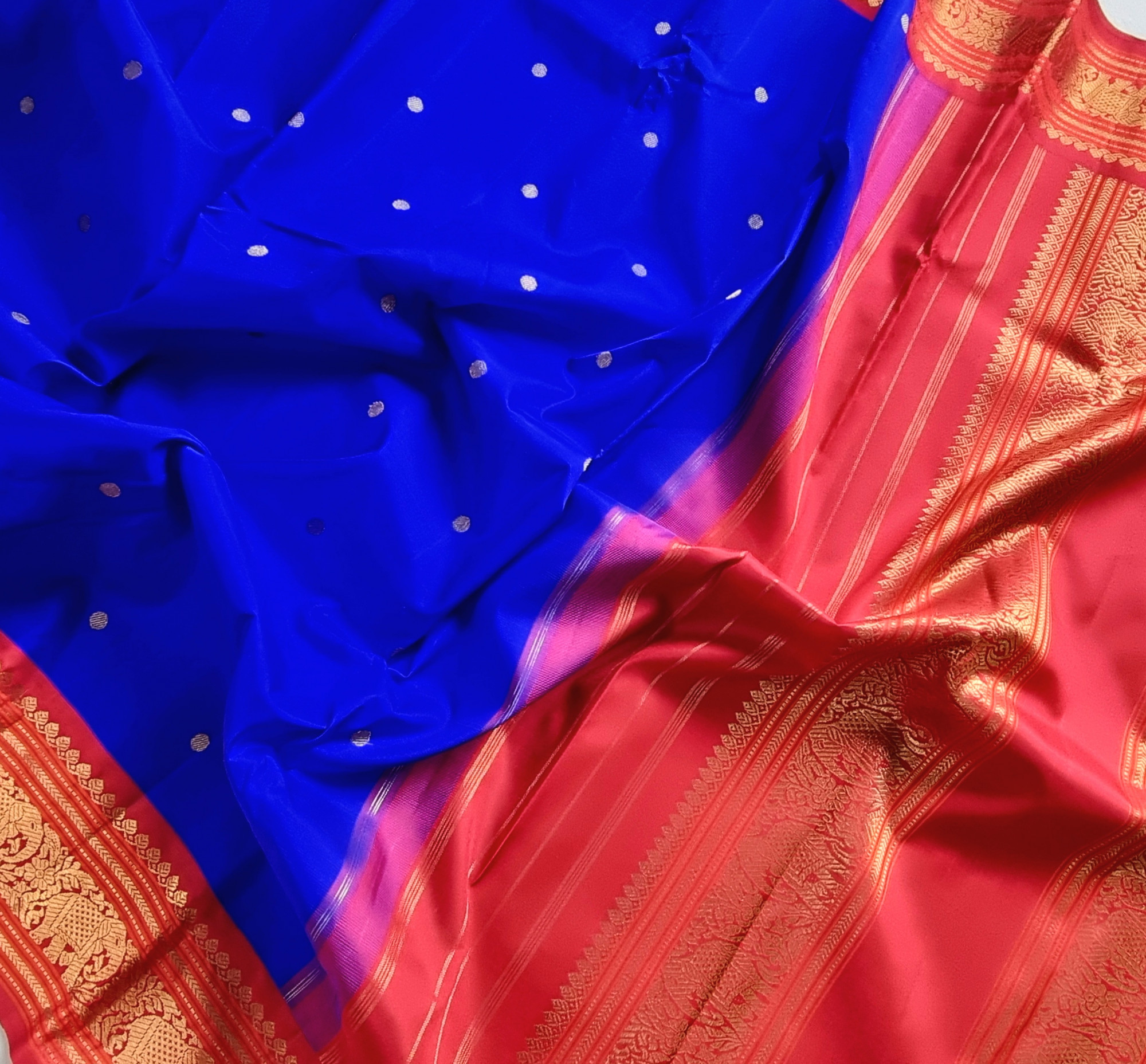 Kanjivaram Silk MS Blue Korvai