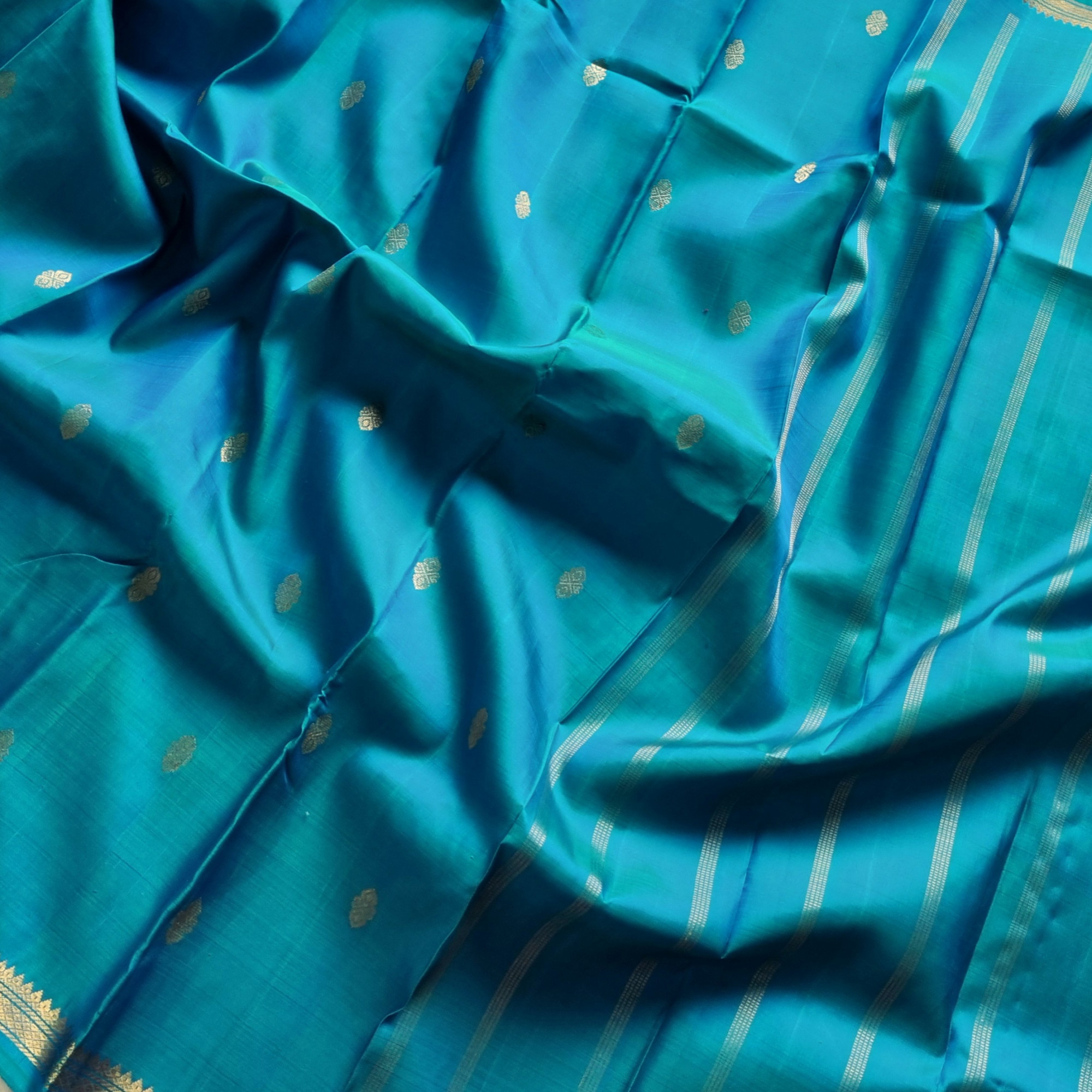 Kanjivaram Silk peacock blue