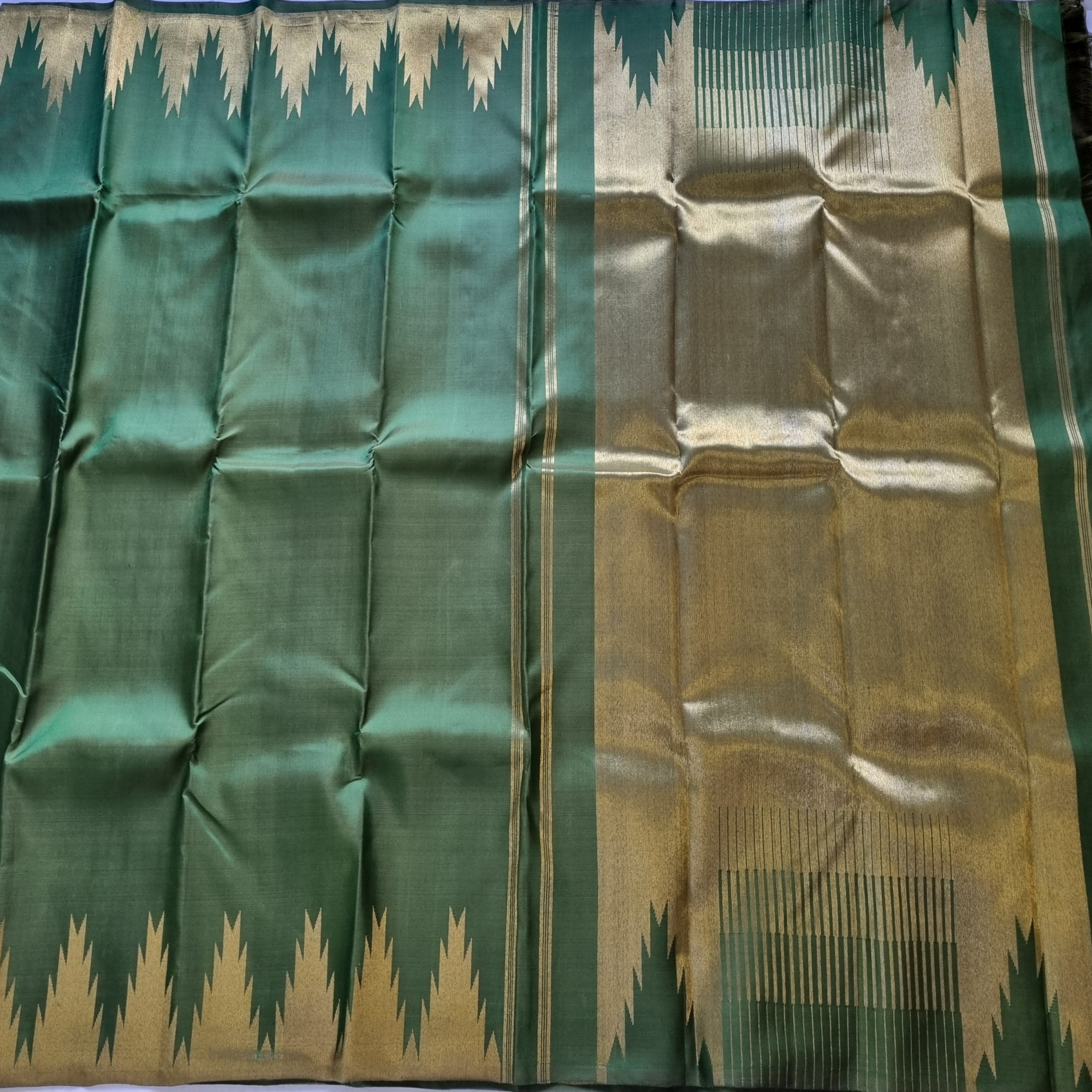 Kanjivaram silk 8 kol moss green
