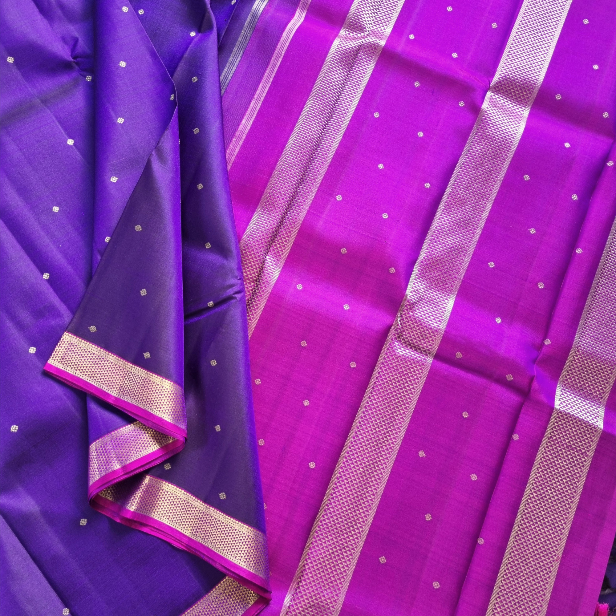 Kanjivaram Silk purple and pink