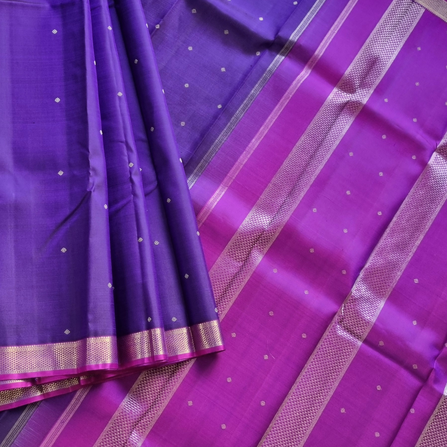 Kanjivaram Silk purple and pink
