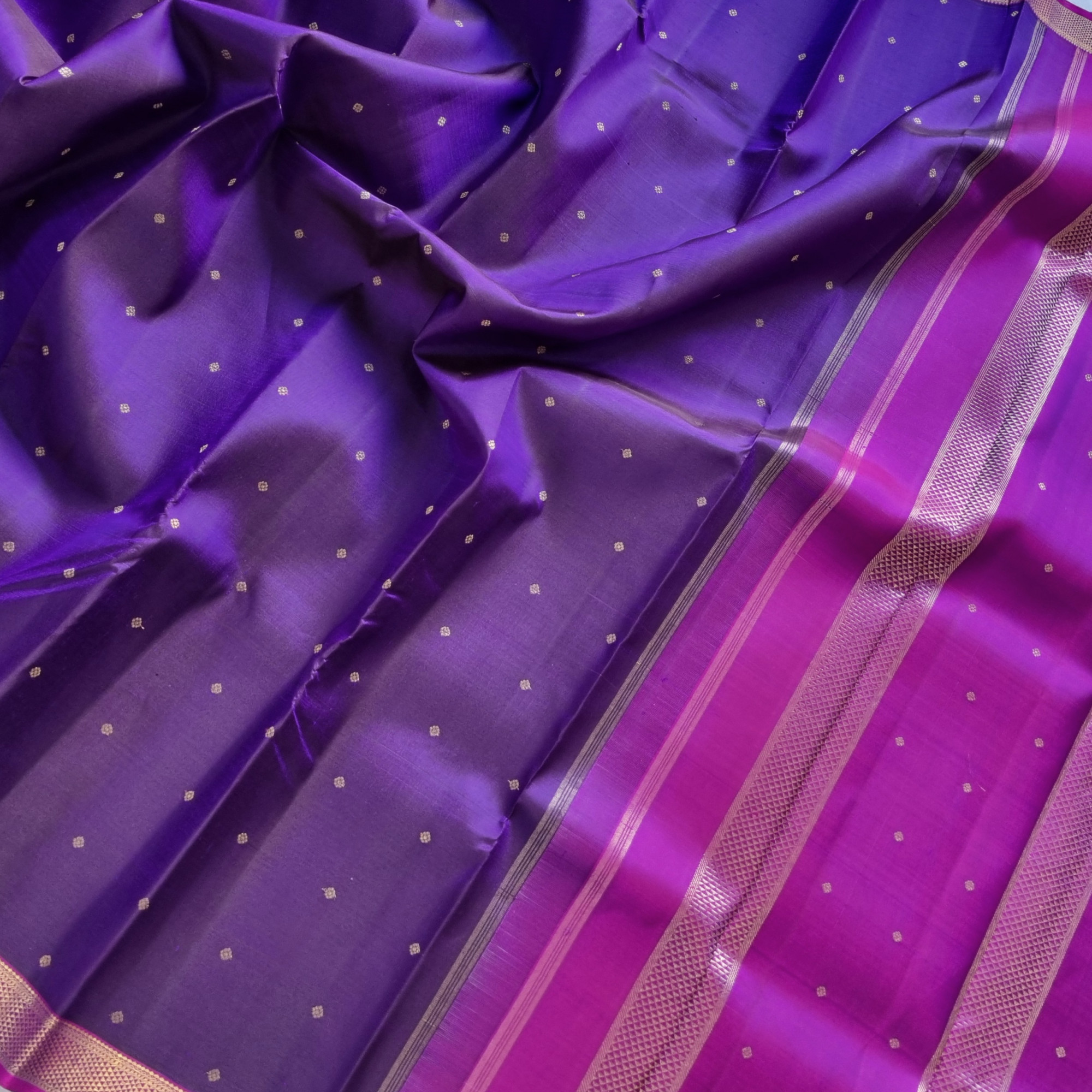Kanjivaram Silk purple and pink