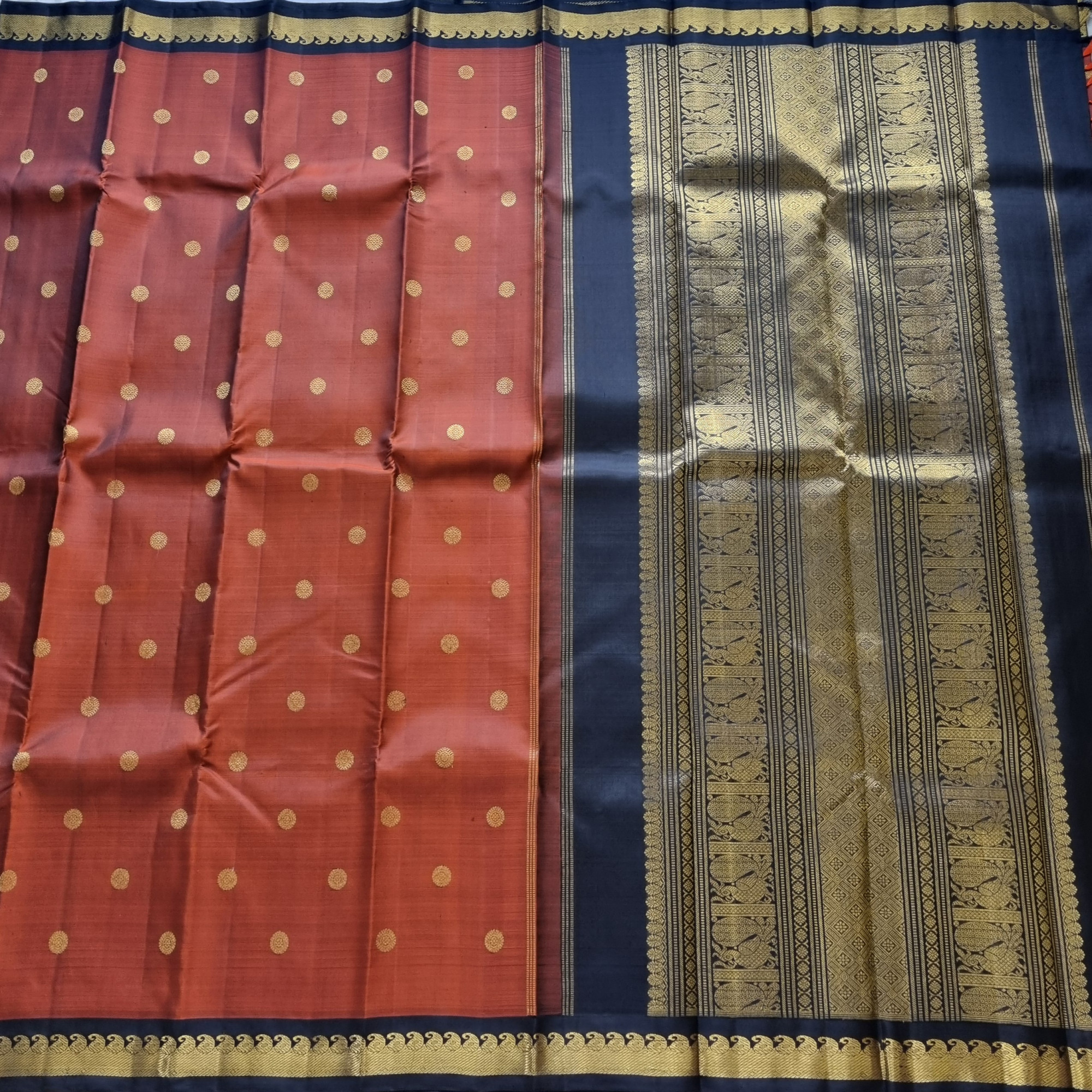 Kanjivaram Silk rust brown