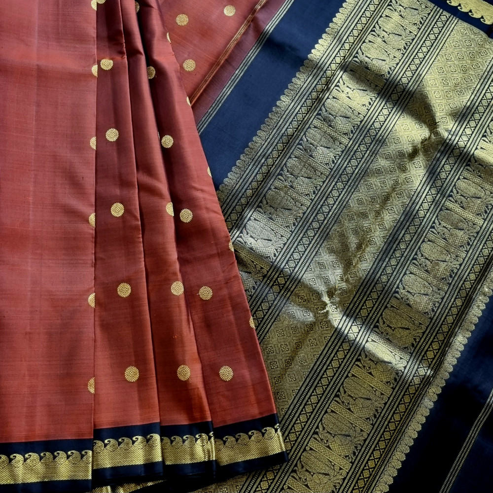 Image of Kanjivaram Silk rust brown