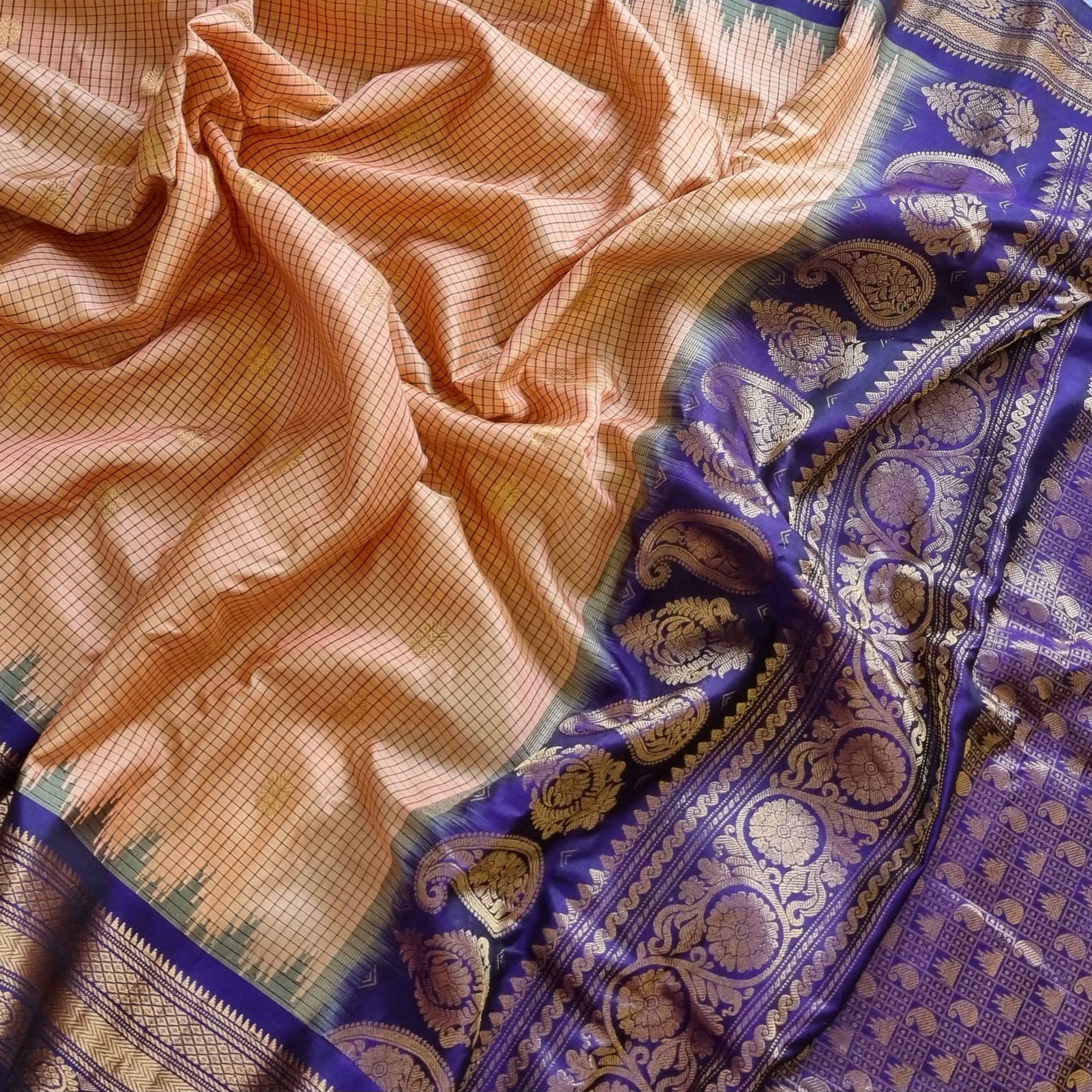 Gadwal Silk light orange