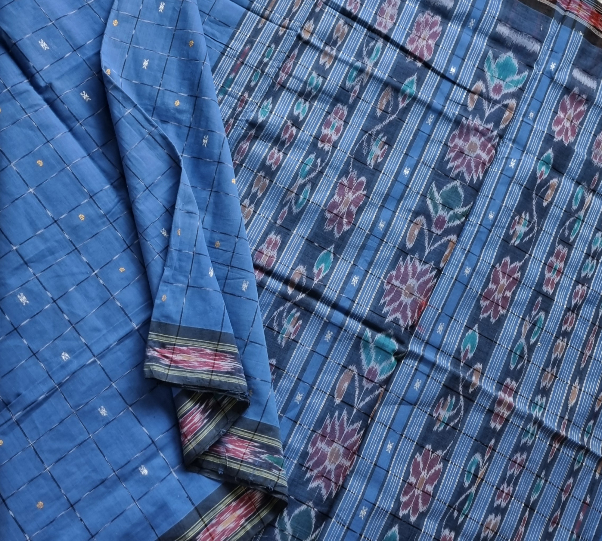 Jagatsinghpur  cotton saree blue