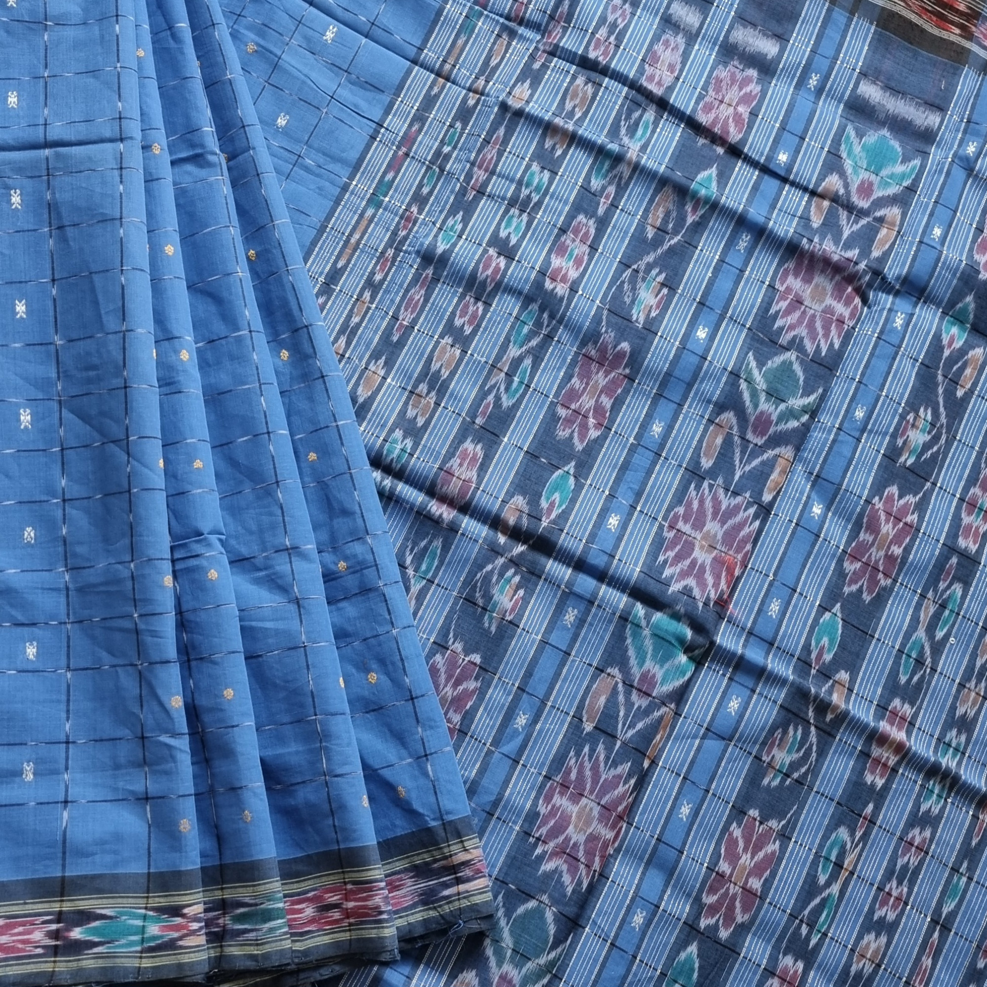 Jagatsinghpur  cotton saree blue