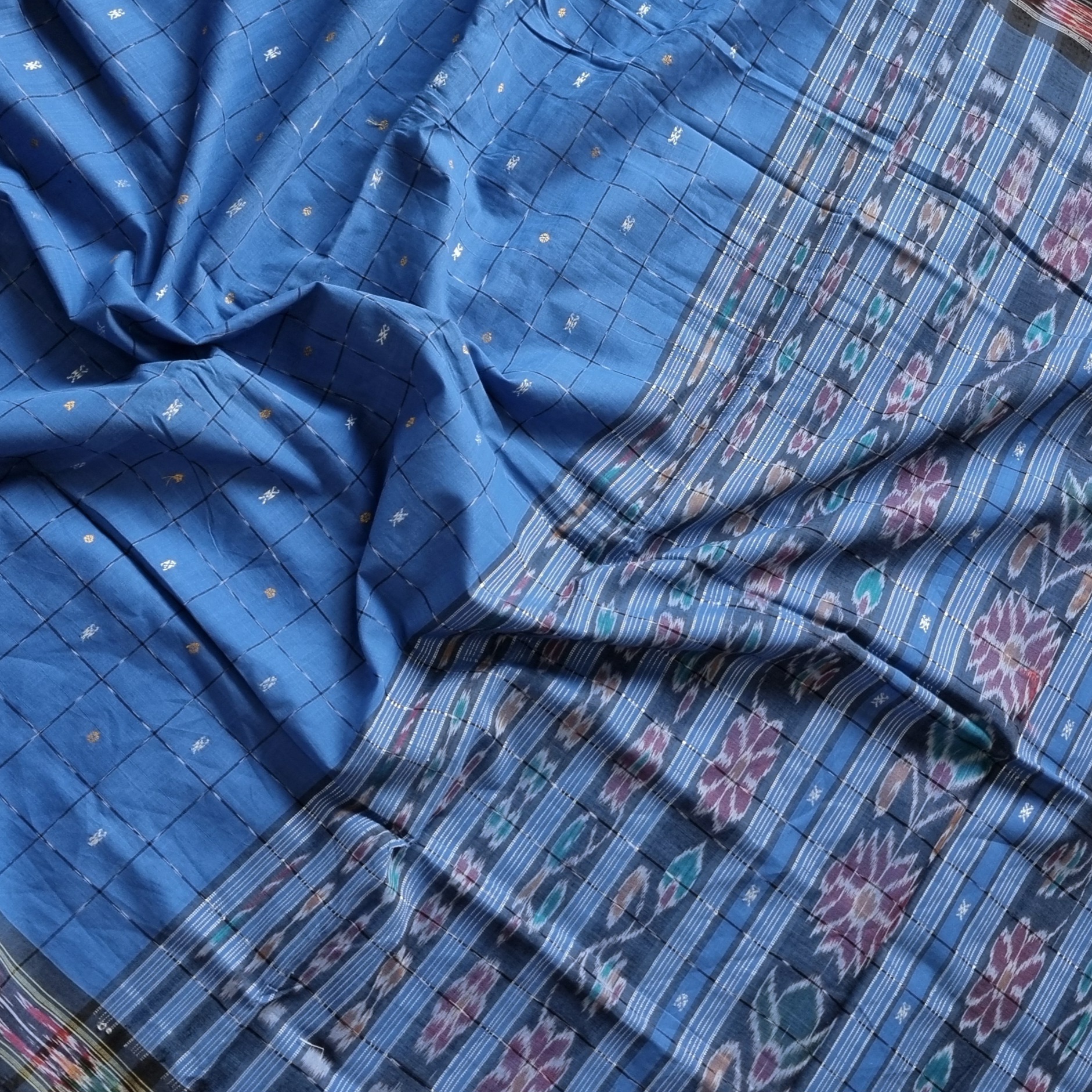 Jagatsinghpur  cotton saree blue