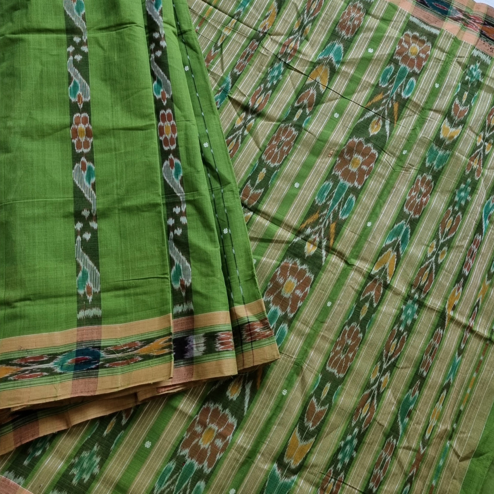 Image of Jagatsinghpur  cotton saree green