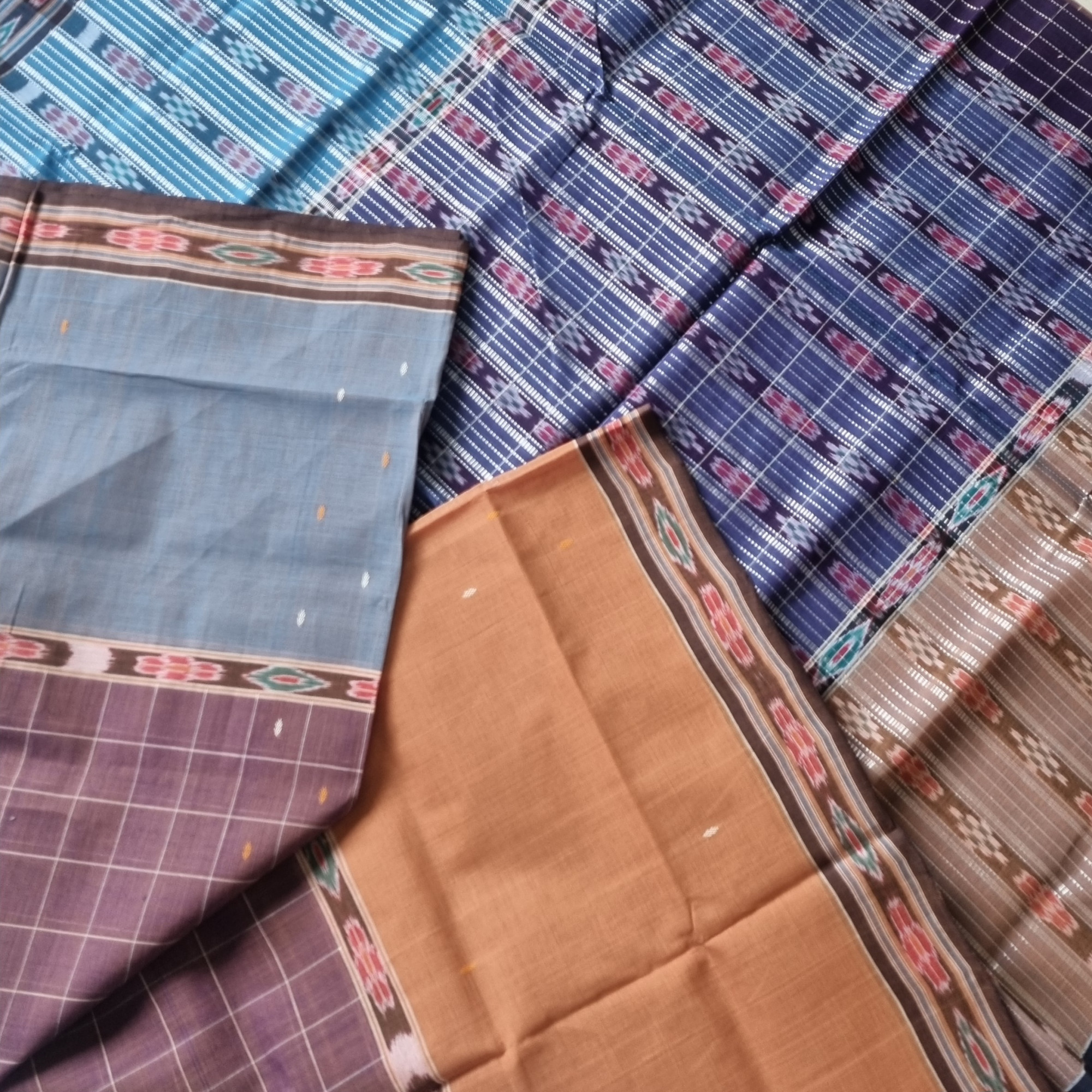 Jagatsinghpur  cotton saree mustard taupe grey