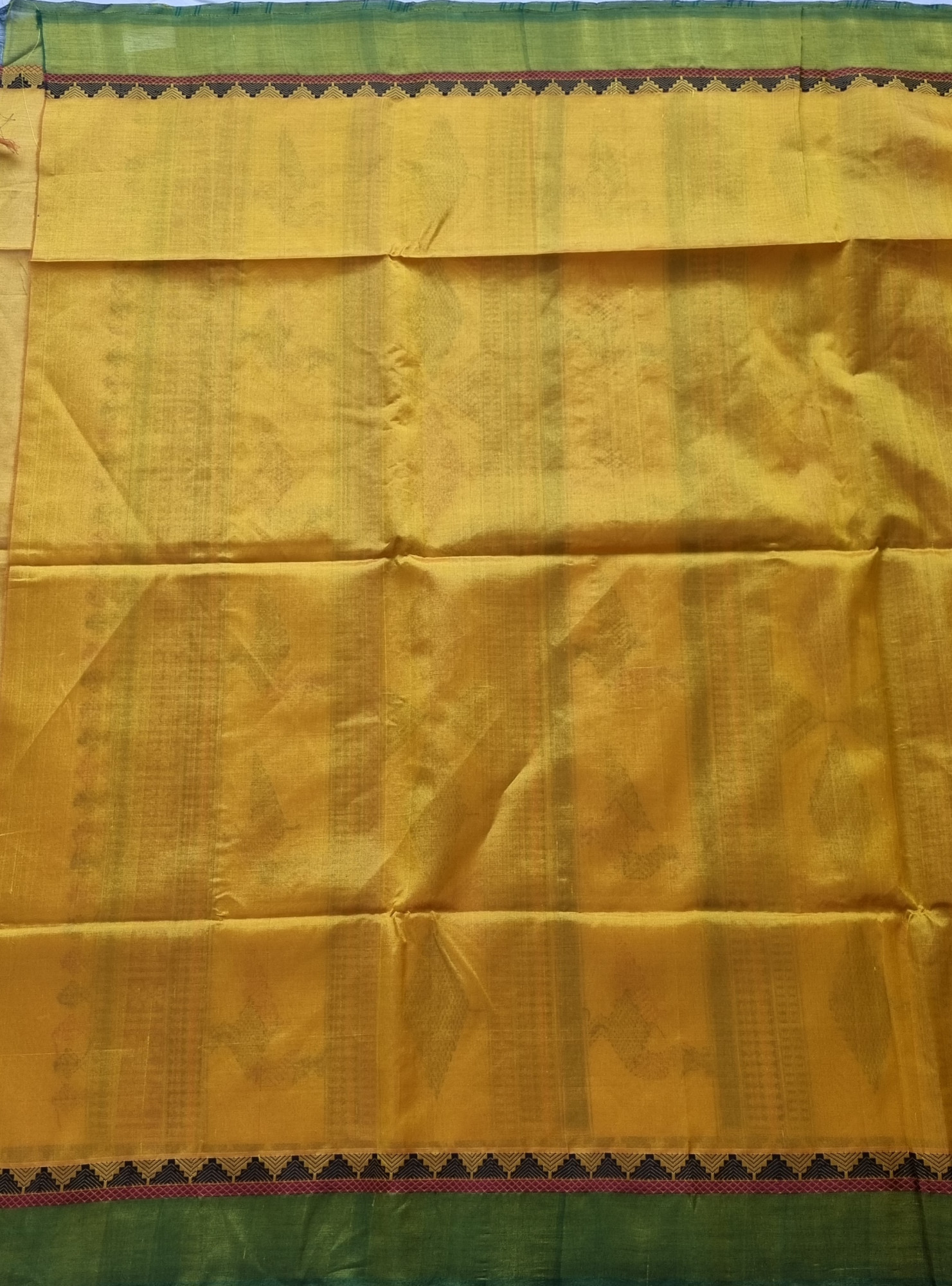 Kanchi Silkcotton yellow Bomkai design